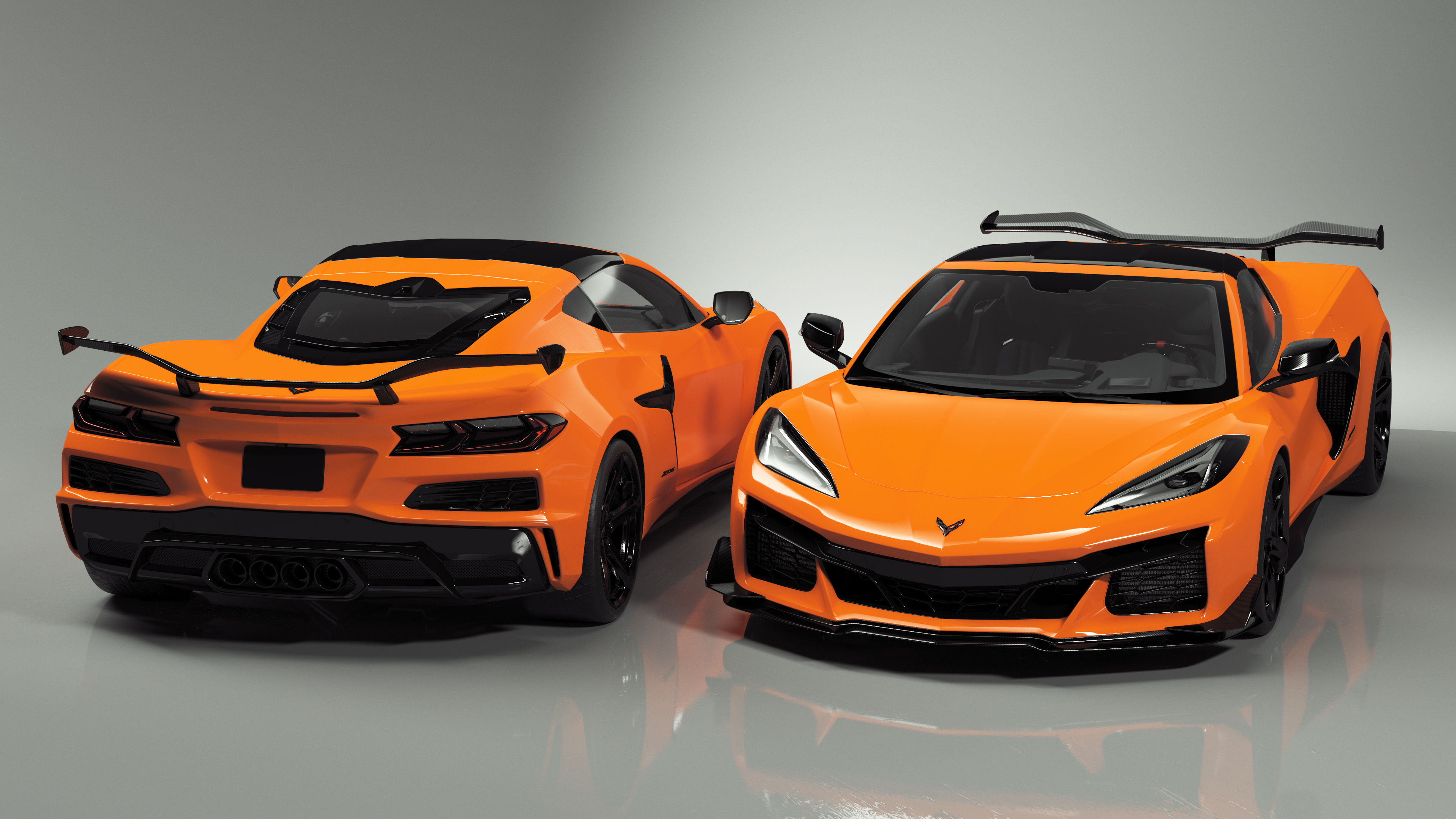 Chevrolet Corvette Z0 2023 Coupe Orange 3D model