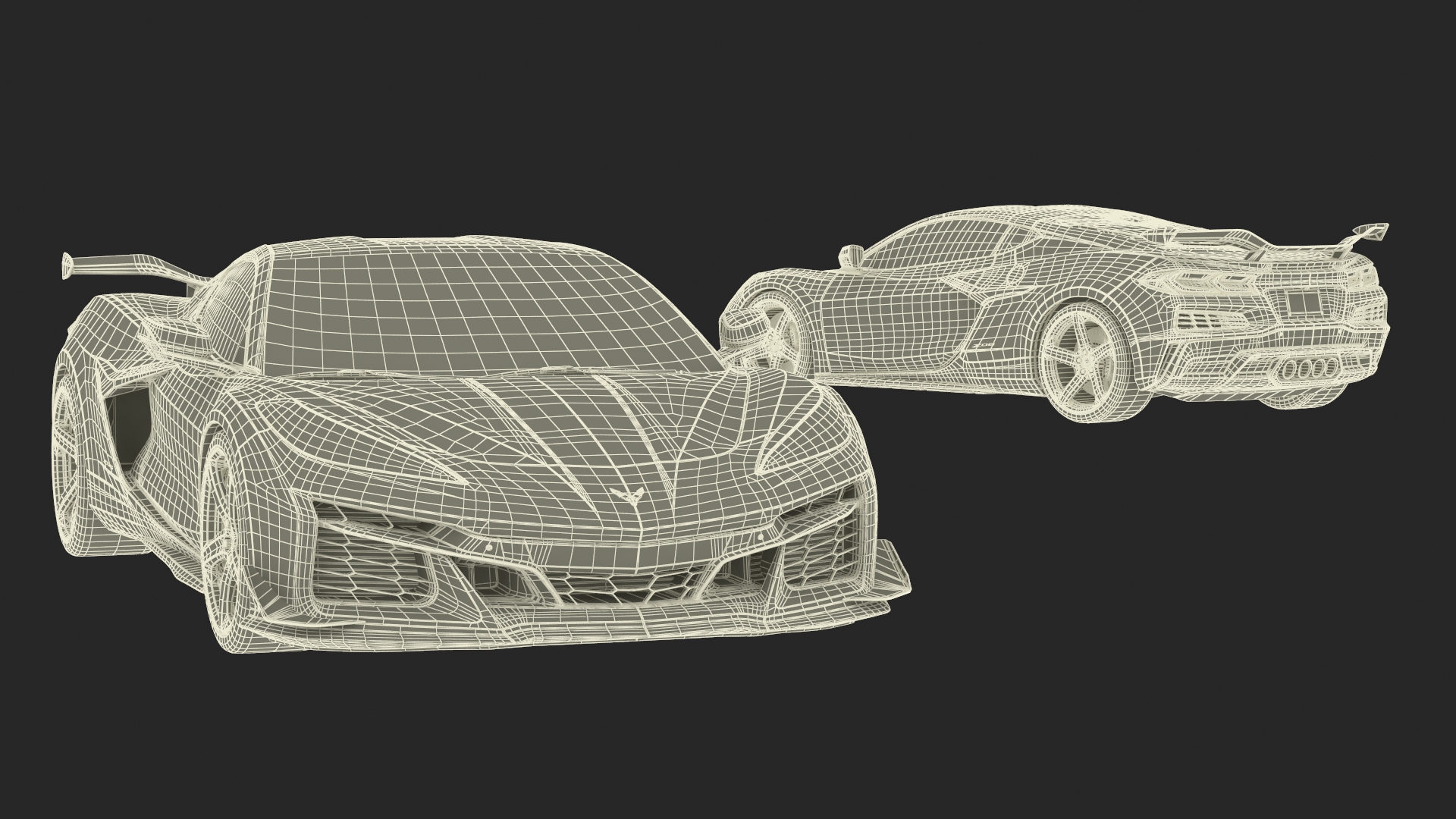Chevrolet Corvette Z0 2023 Coupe Orange 3D model