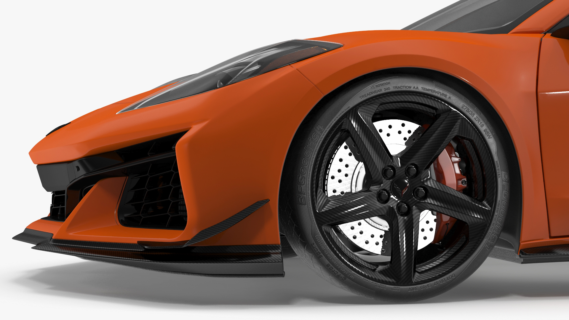 Chevrolet Corvette Z0 2023 Coupe Orange 3D model
