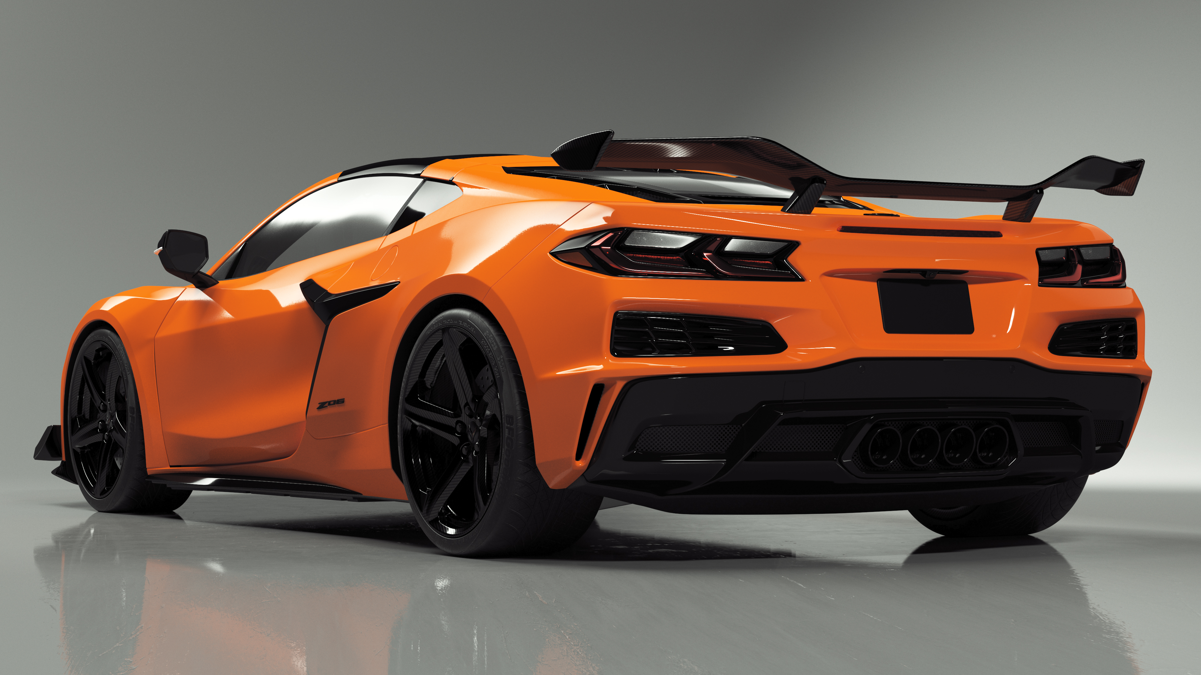 Chevrolet Corvette Z0 2023 Coupe Orange 3D model