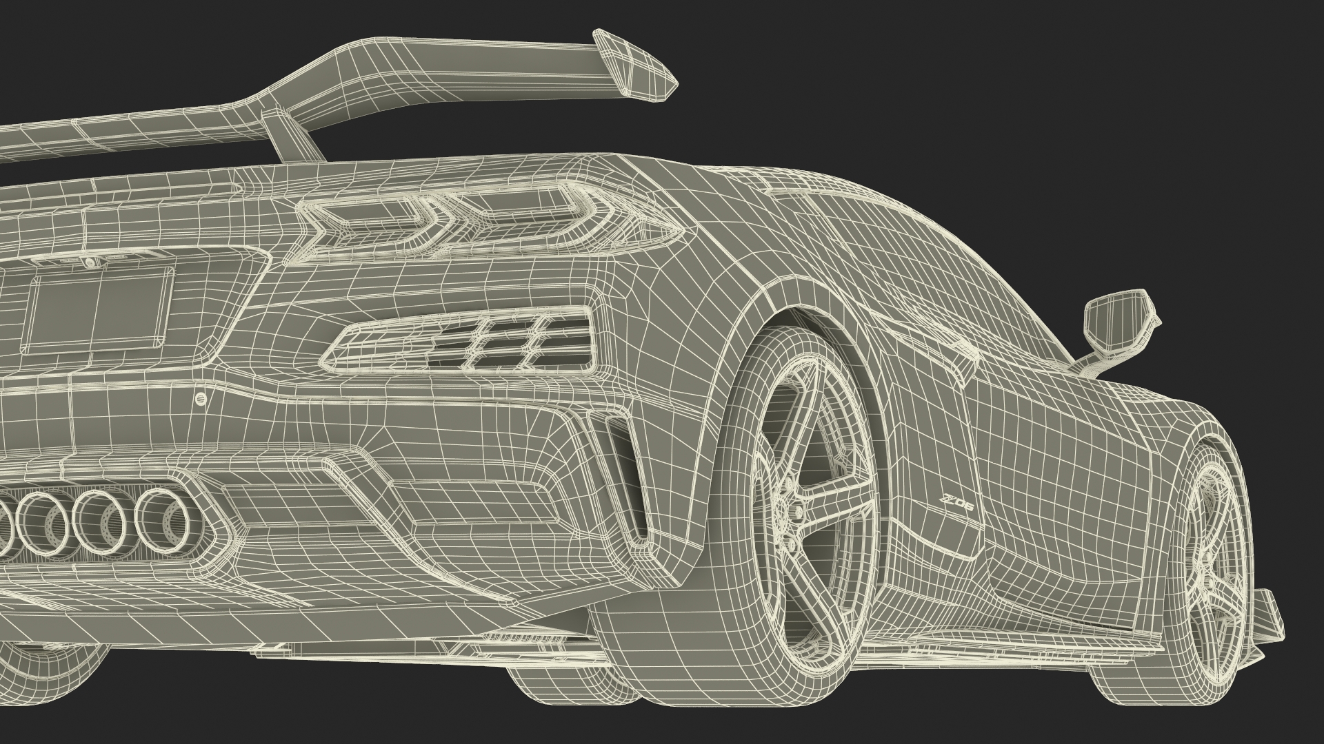 Chevrolet Corvette Z0 2023 Coupe Orange 3D model