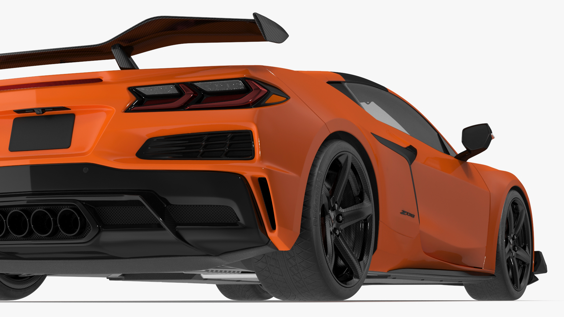 Chevrolet Corvette Z0 2023 Coupe Orange 3D model