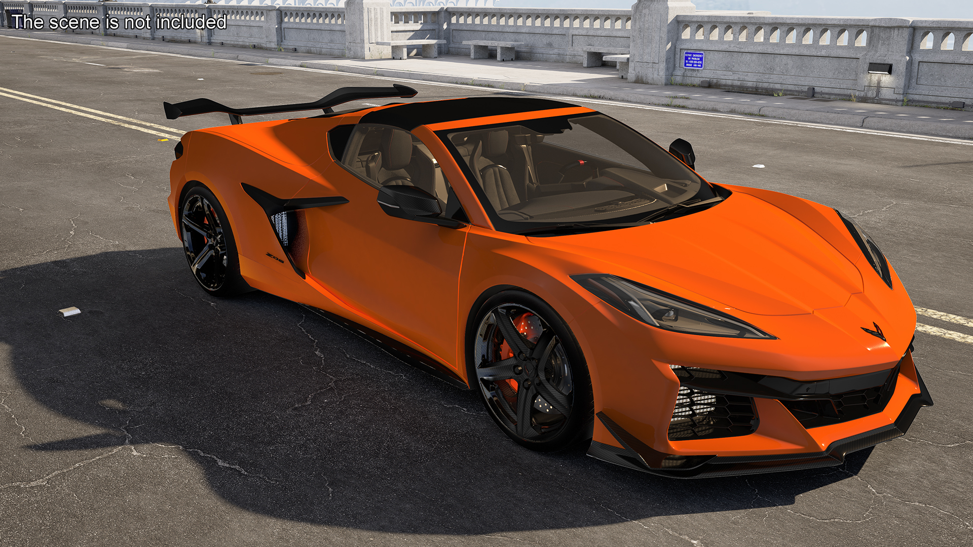 Chevrolet Corvette Z0 2023 Coupe Orange 3D model