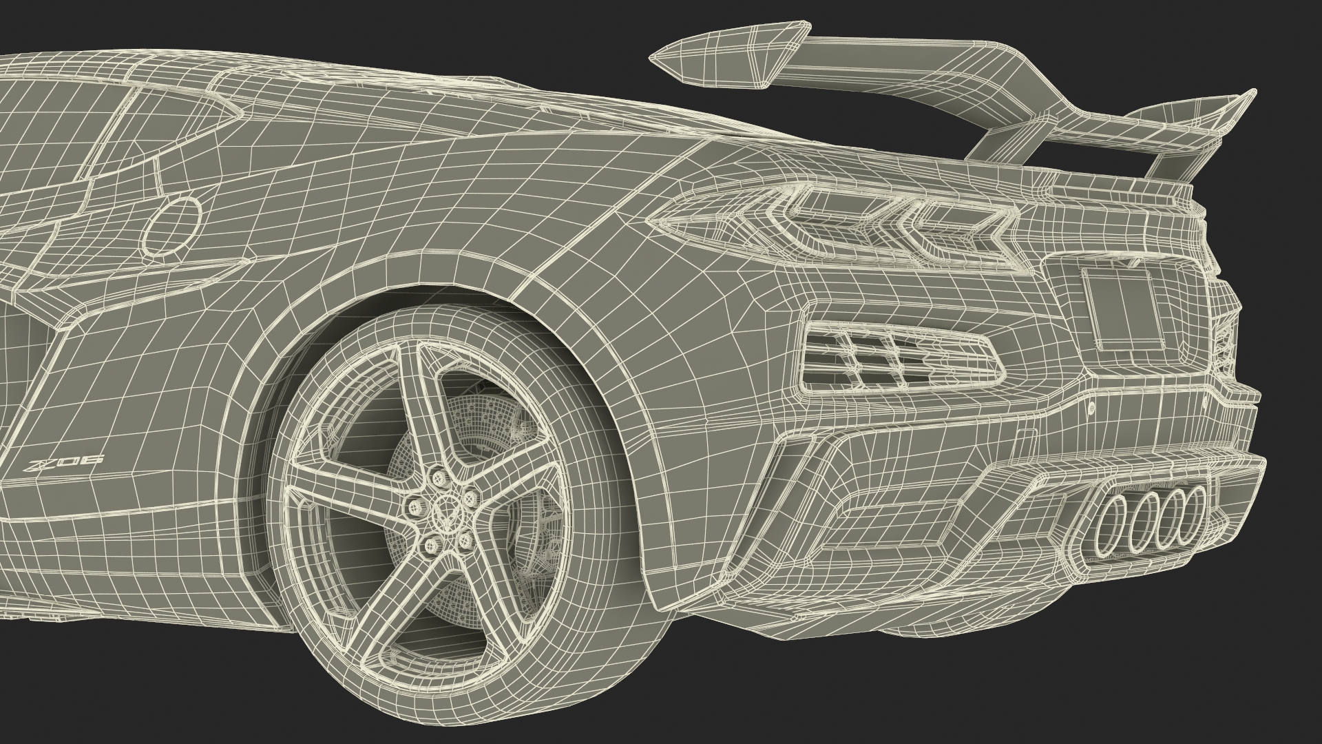 Chevrolet Corvette Z0 2023 Coupe Orange 3D model