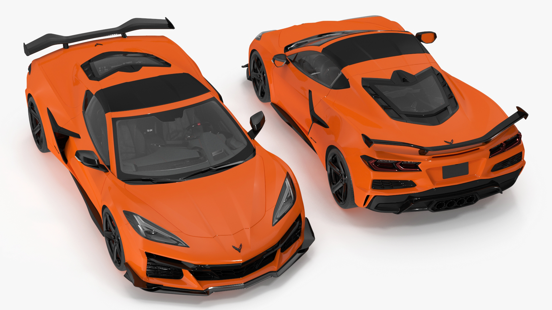 Chevrolet Corvette Z0 2023 Coupe Orange 3D model