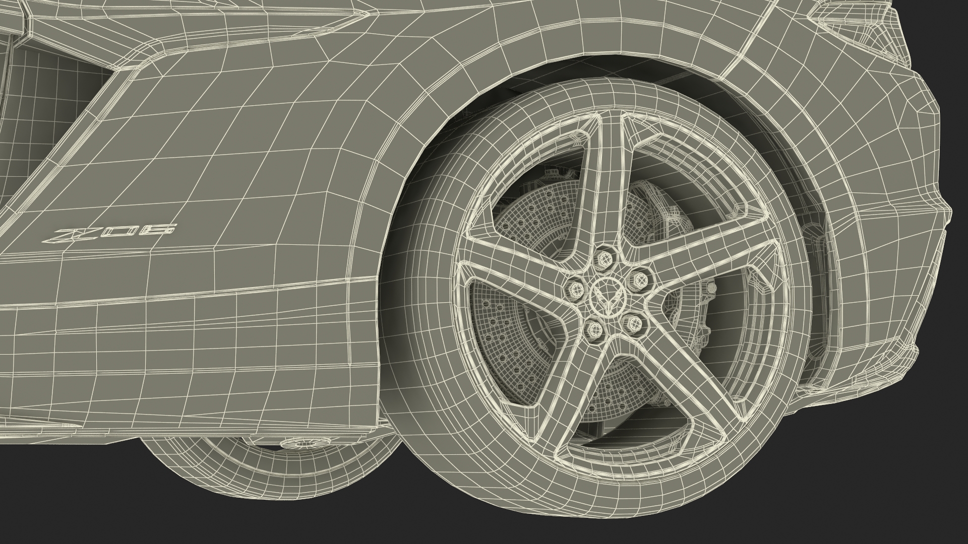 Chevrolet Corvette Z0 2023 Coupe Orange 3D model