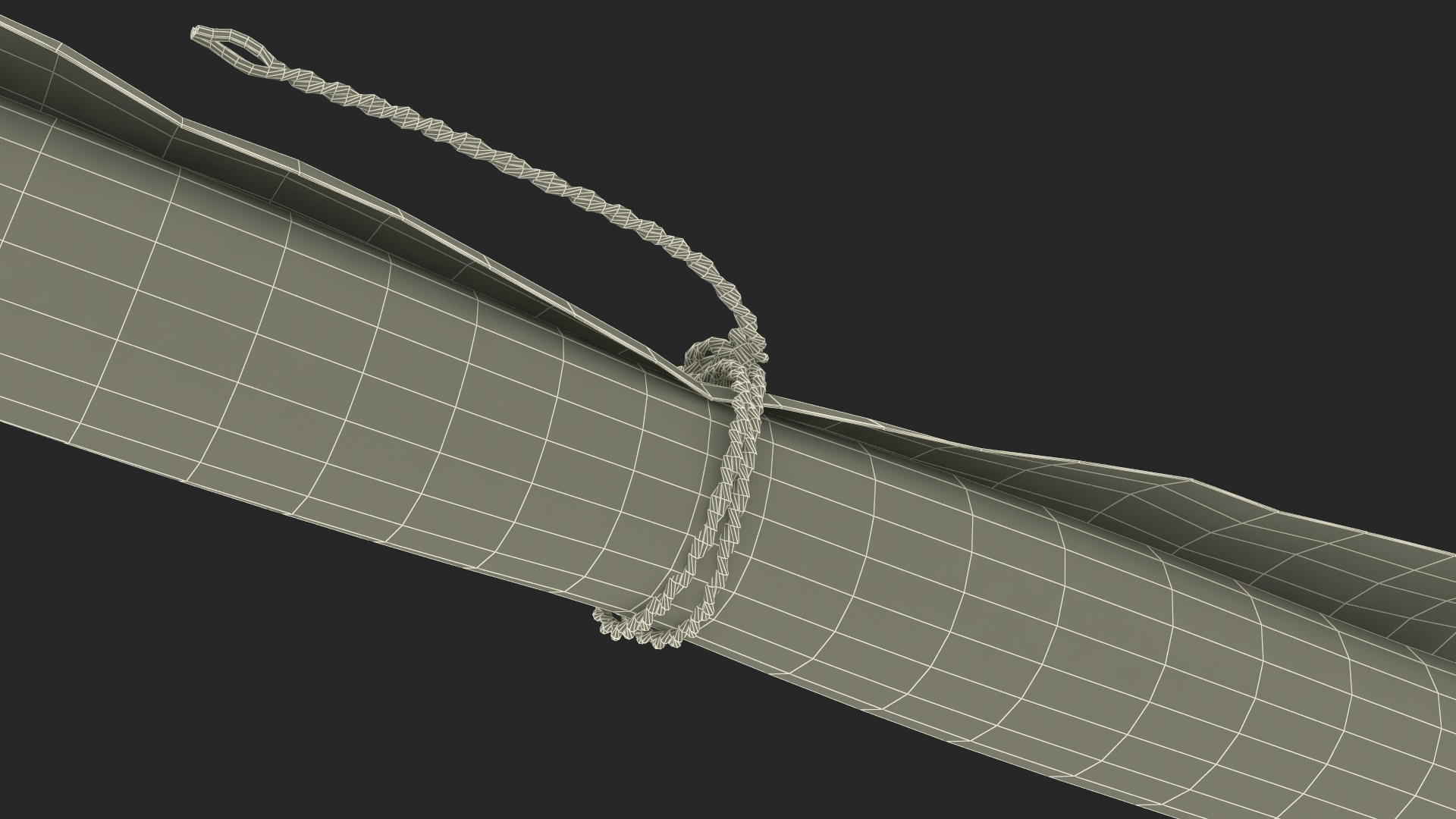3D Old Rolled Paper with Quill Dark Feather Ink Set model