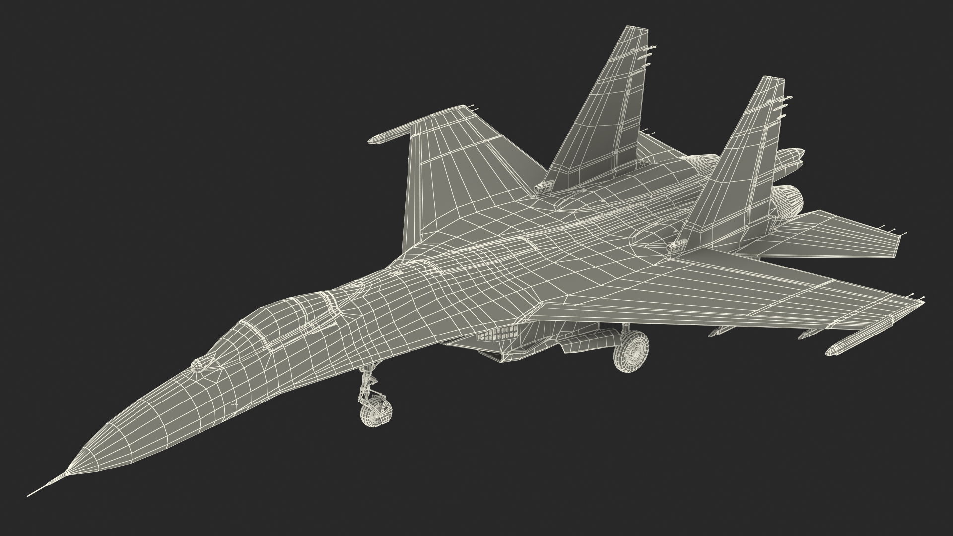 3D model Sukhoi Su-27 Flanker Russian Fighter Aircraft