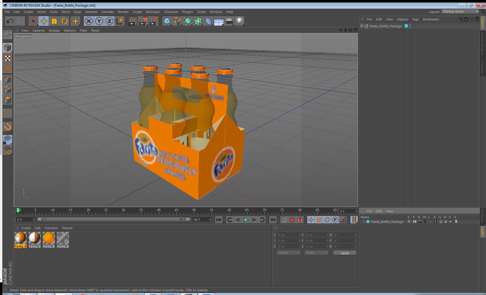3D model Fanta Bottle Package