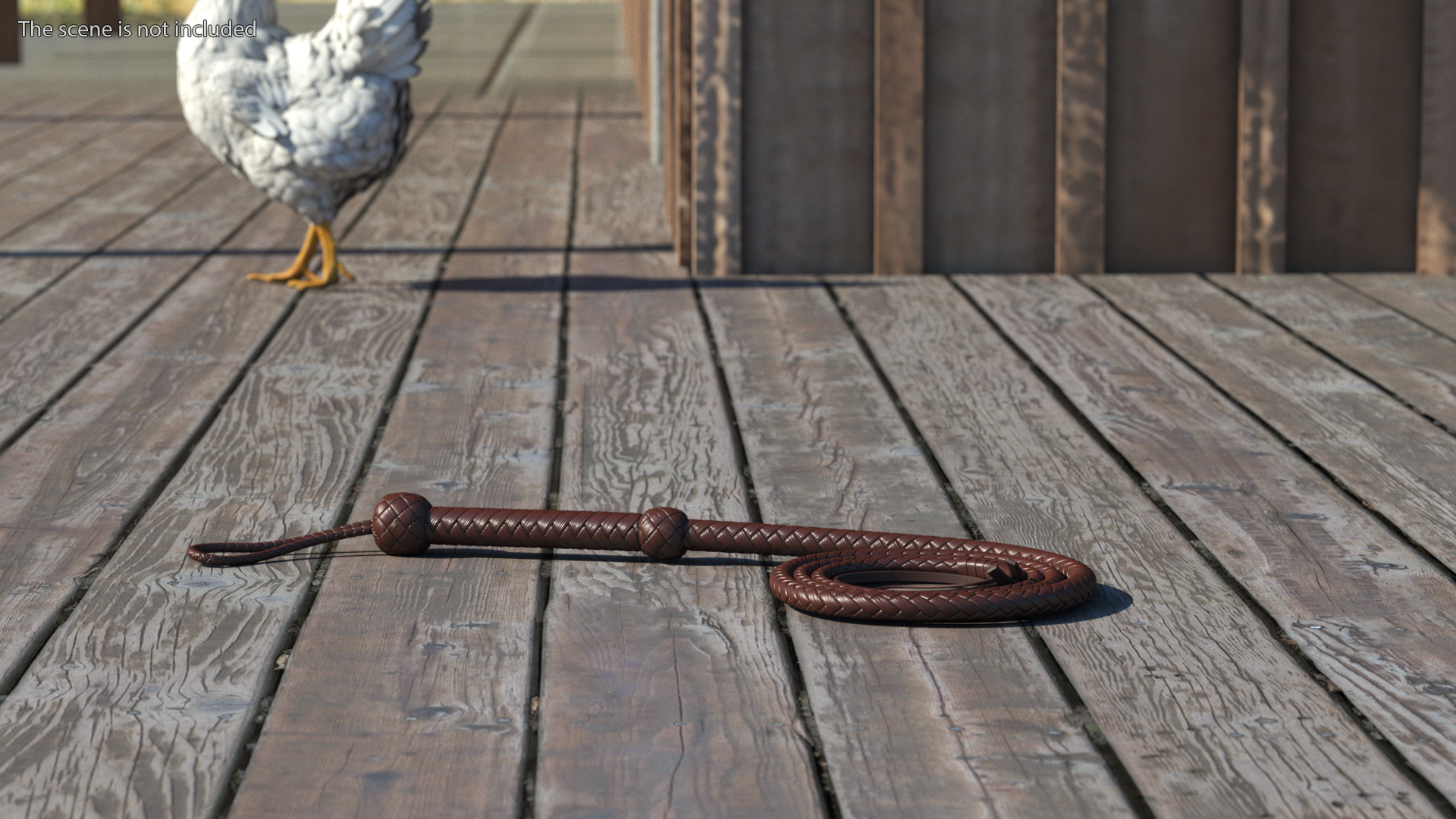 Cowboy Whip Brown Rigged 3D model