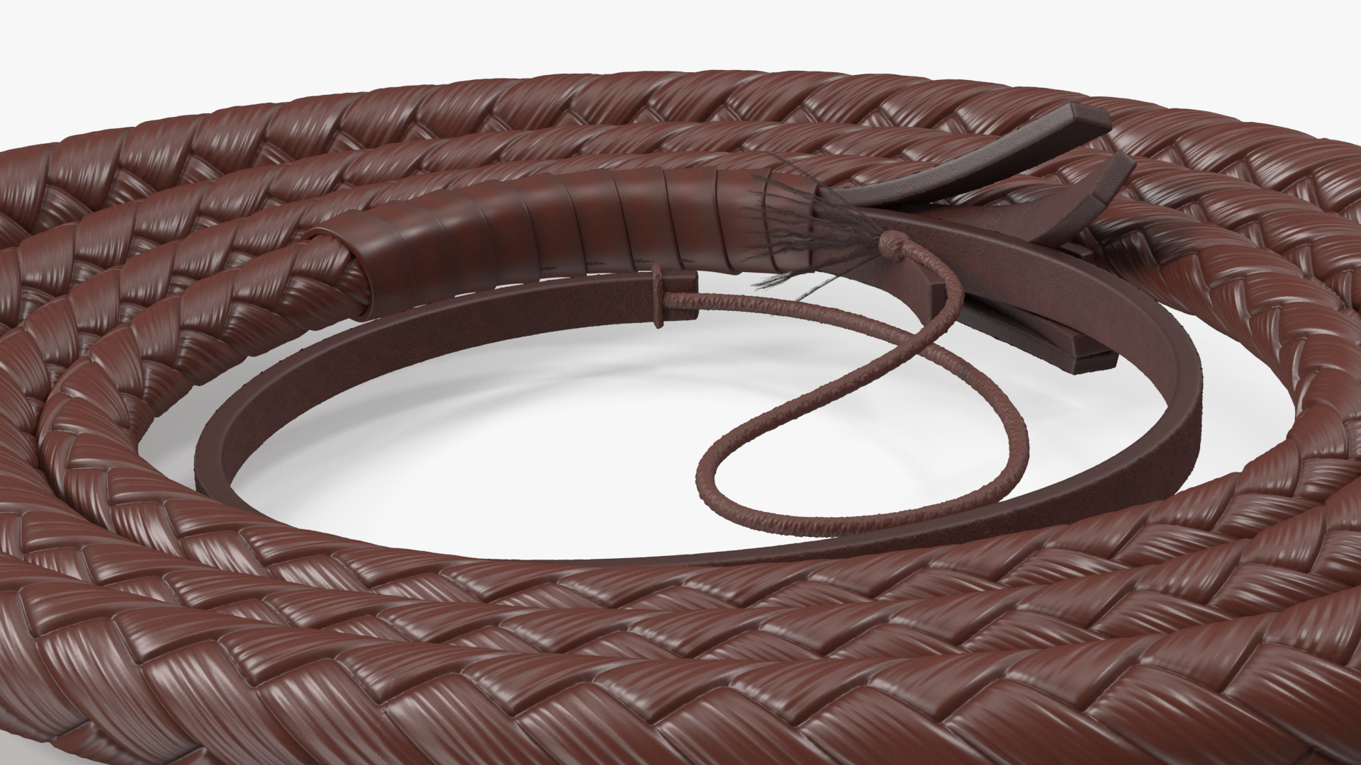 Cowboy Whip Brown Rigged 3D model