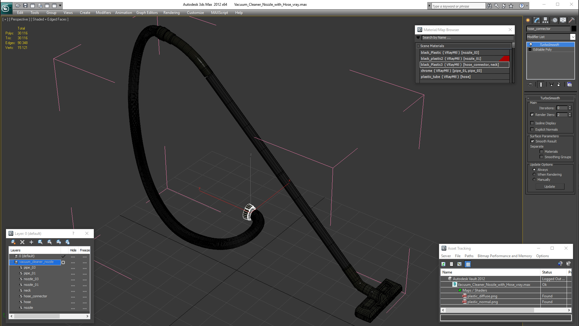 3D Vacuum Cleaner Nozzle with Hose