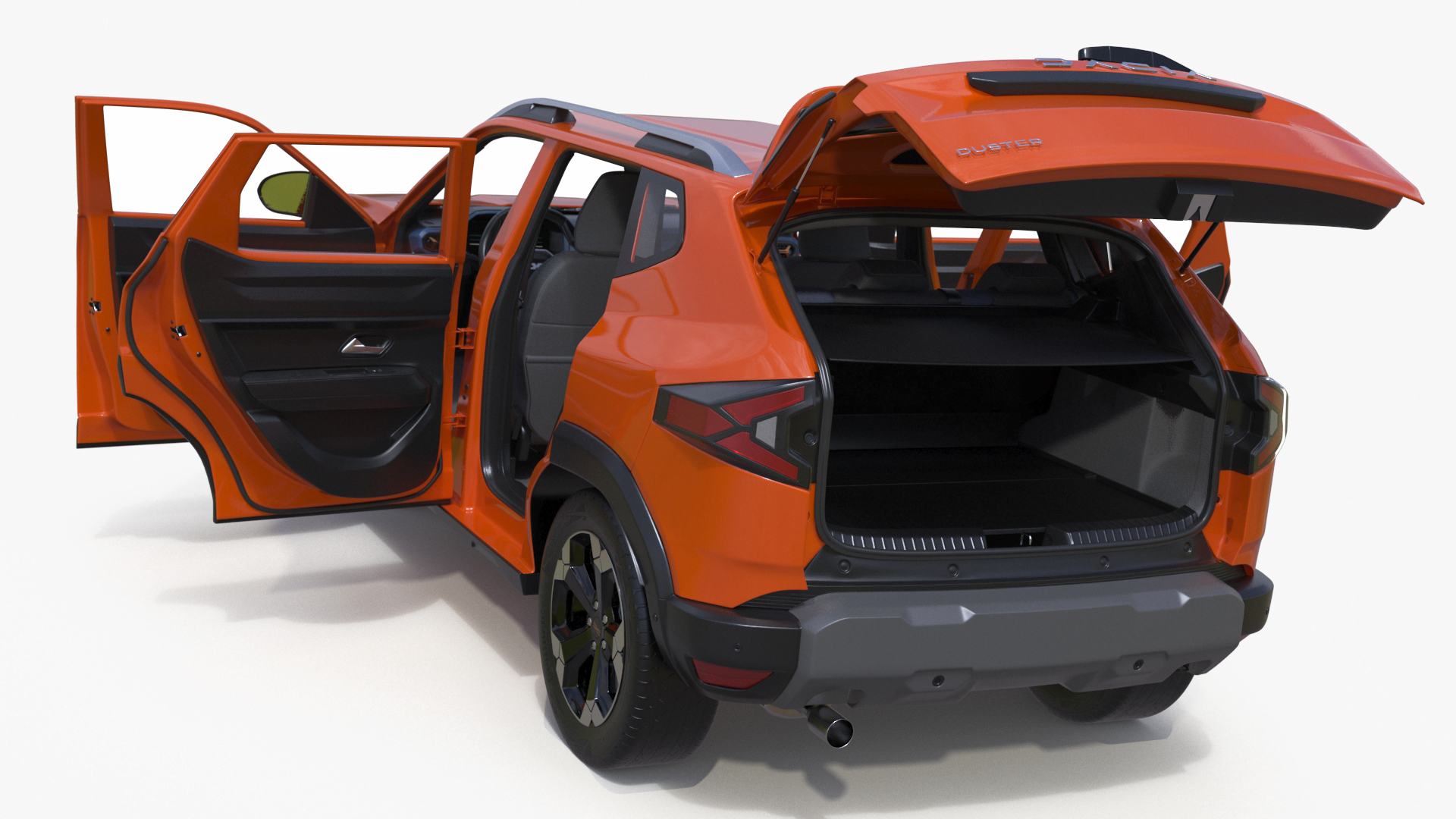 3D Dacia Duster 2024 Crossover Orange Rigged
