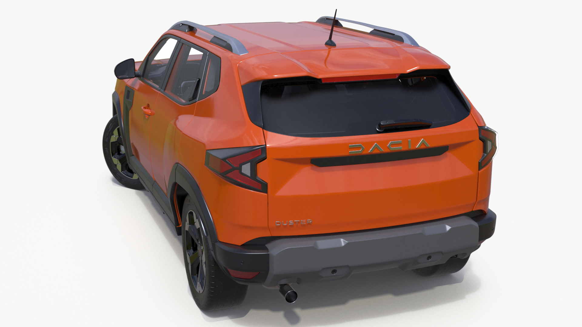 3D Dacia Duster 2024 Crossover Orange Rigged