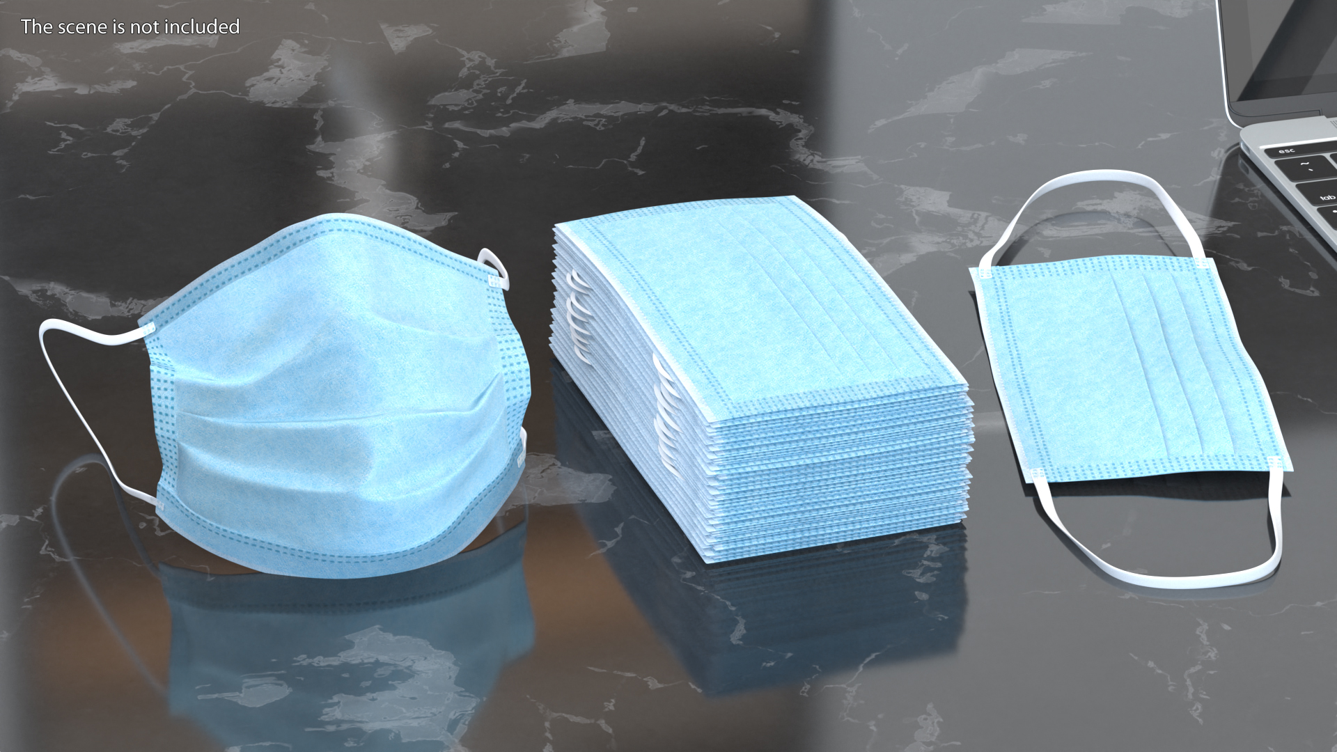 Medical Face Mask Blue 3D