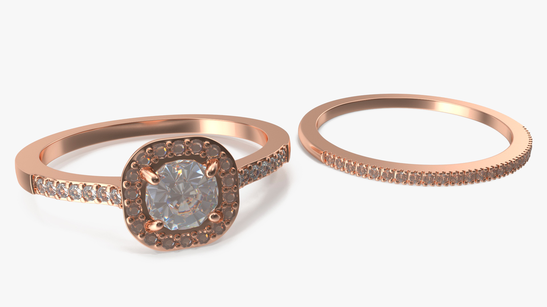 Engagement Rings Bronze Color 3D model