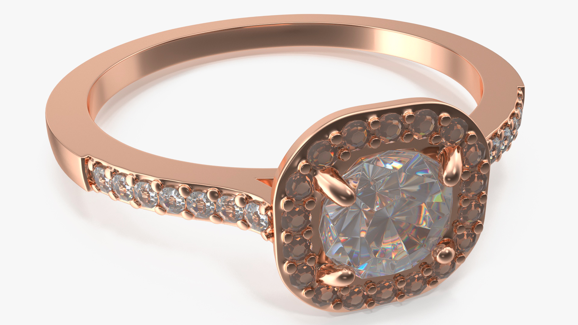 Engagement Rings Bronze Color 3D model