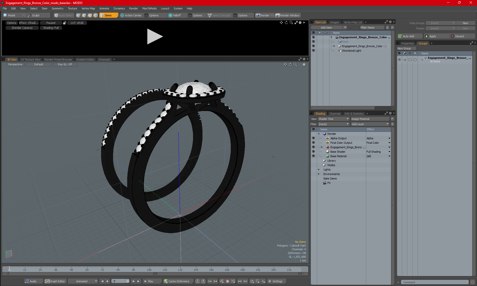 Engagement Rings Bronze Color 3D model