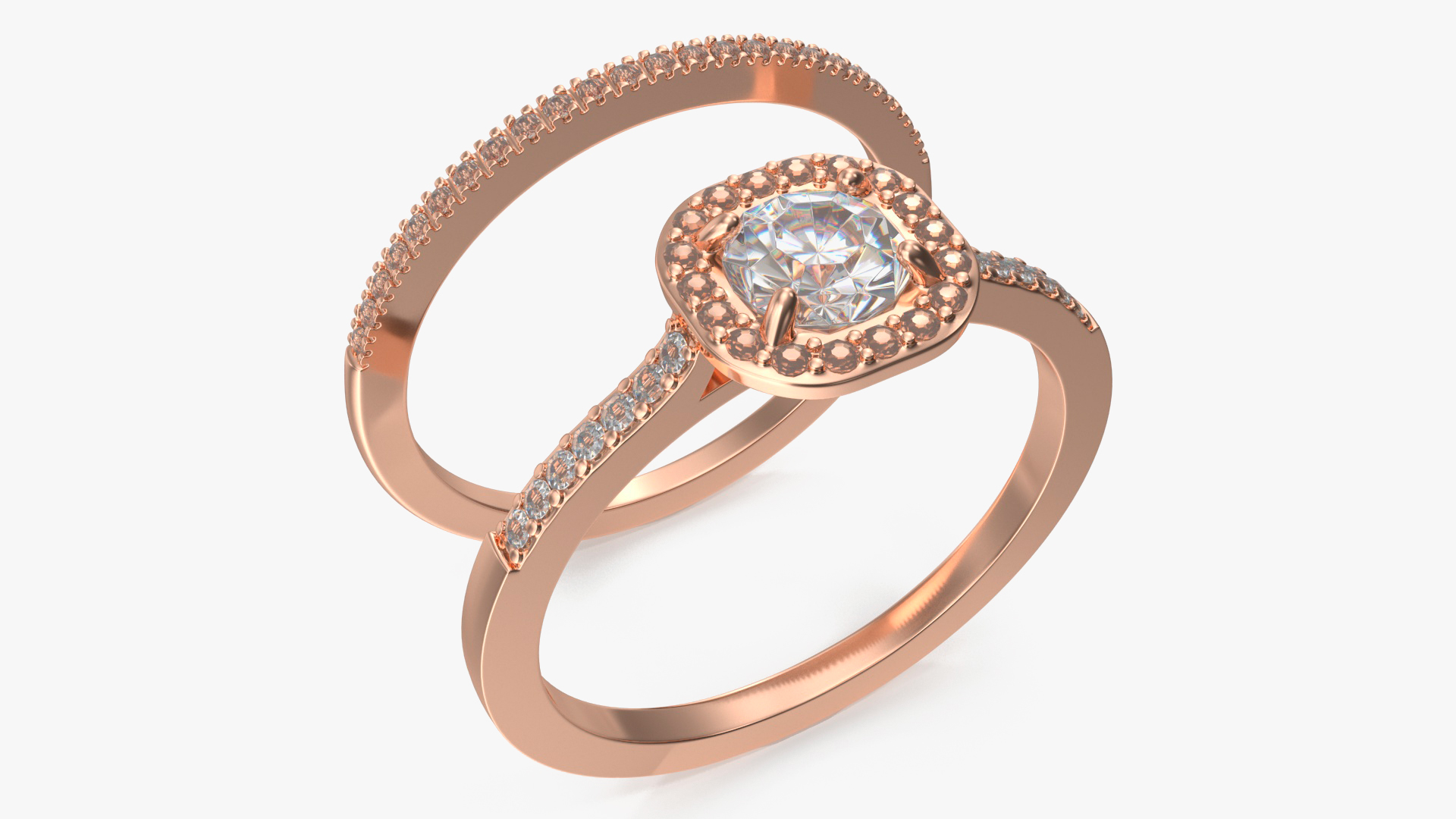 Engagement Rings Bronze Color 3D model