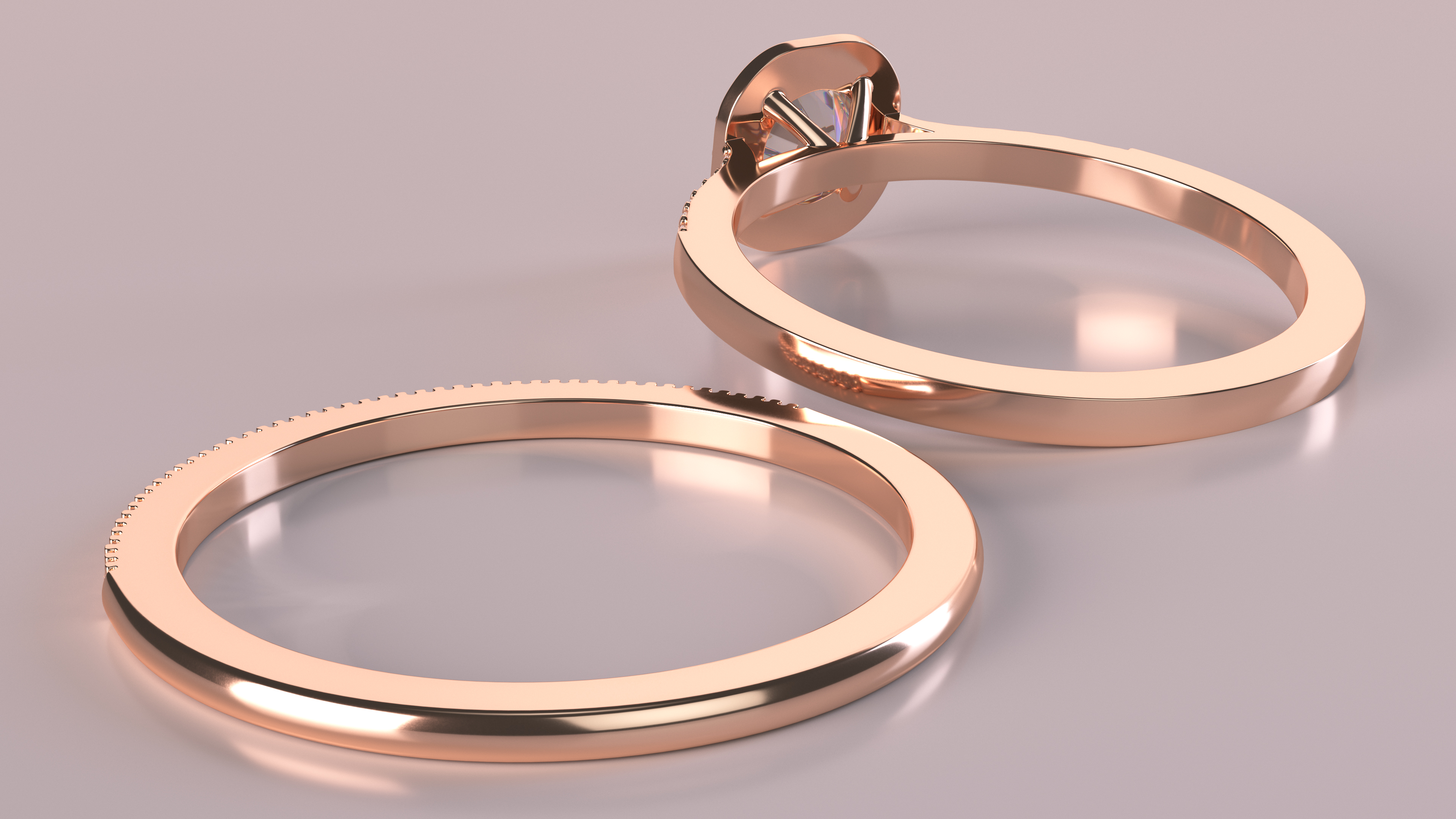 Engagement Rings Bronze Color 3D model