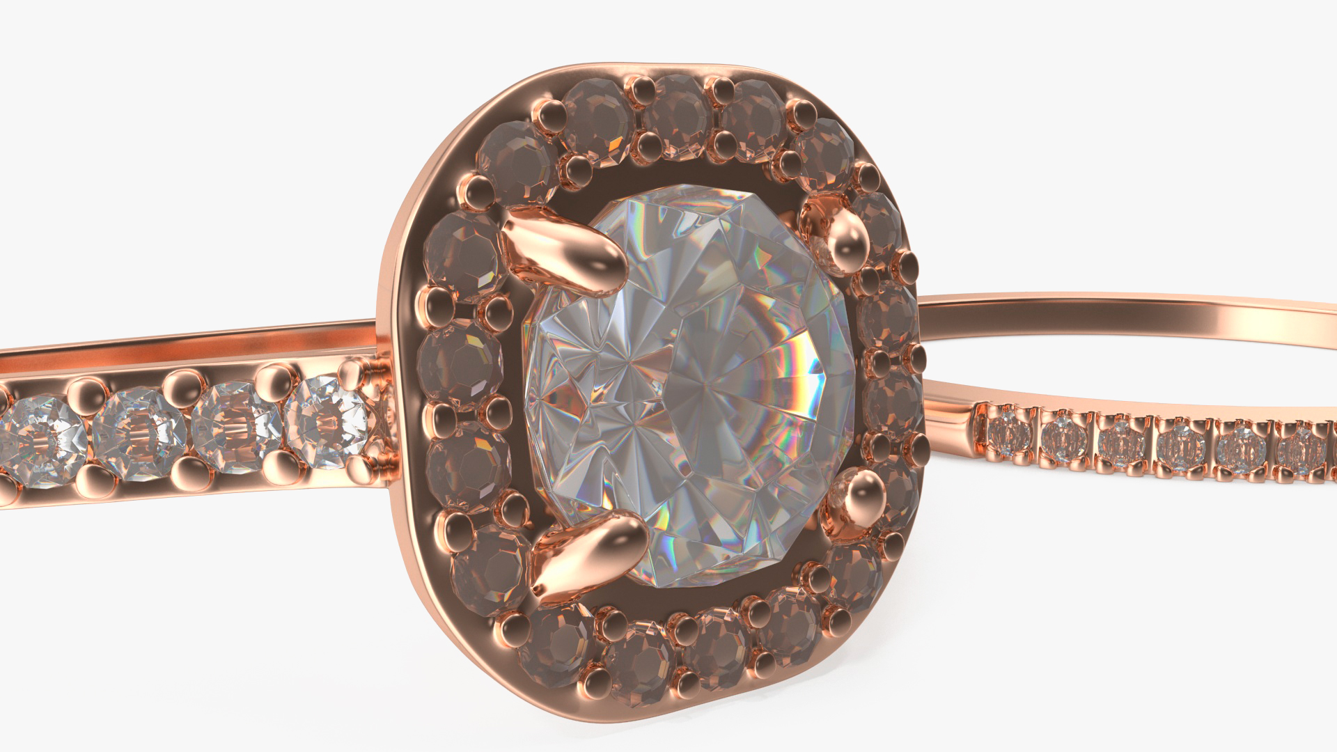 Engagement Rings Bronze Color 3D model