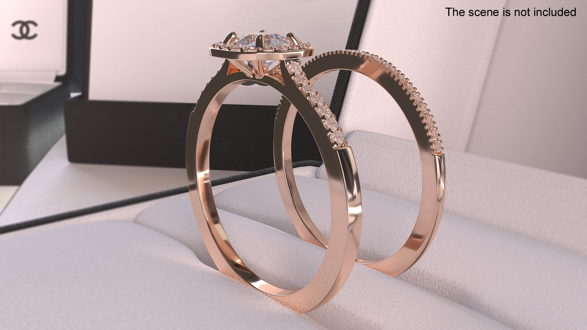 Engagement Rings Bronze Color 3D model