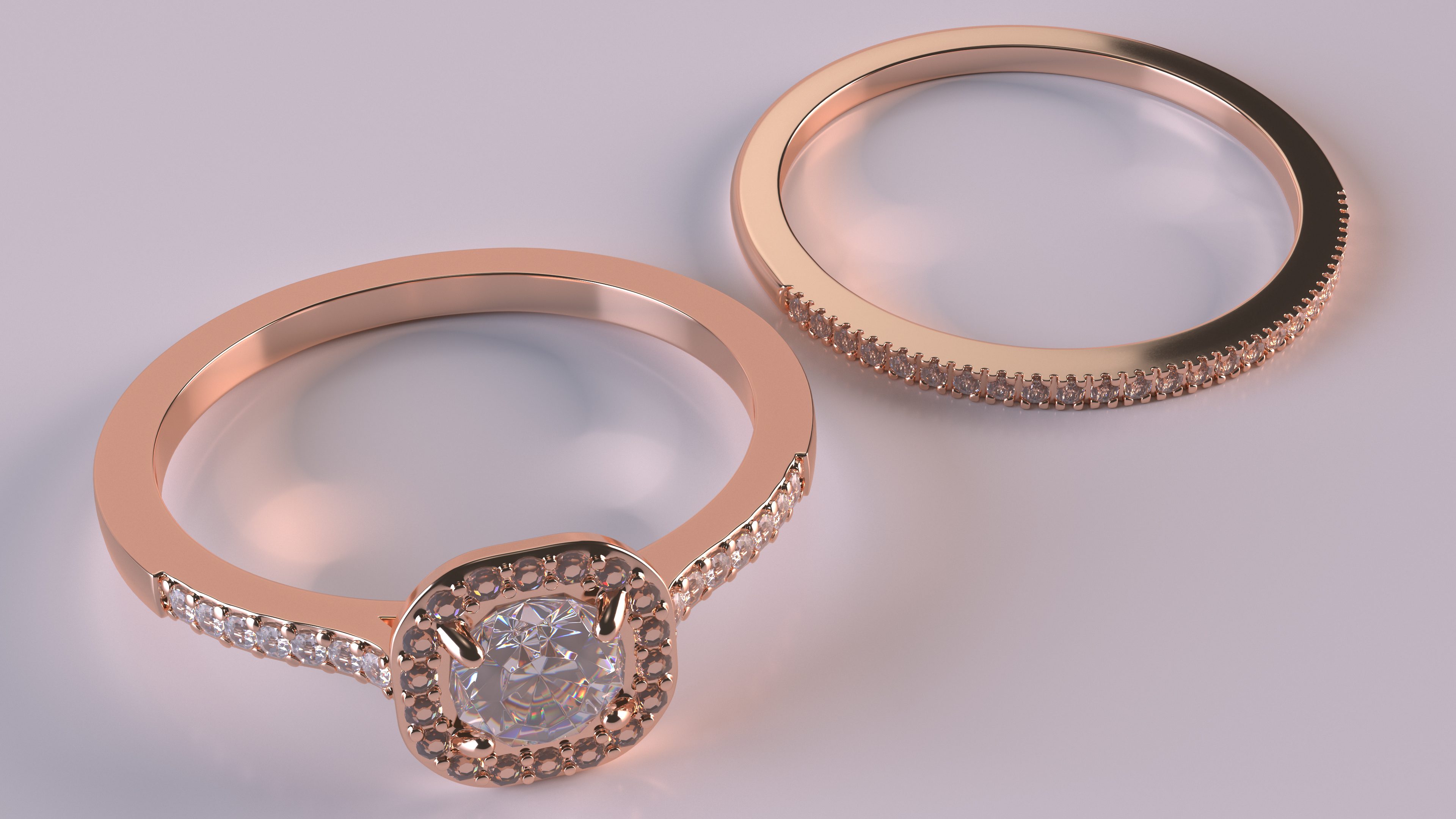 Engagement Rings Bronze Color 3D model