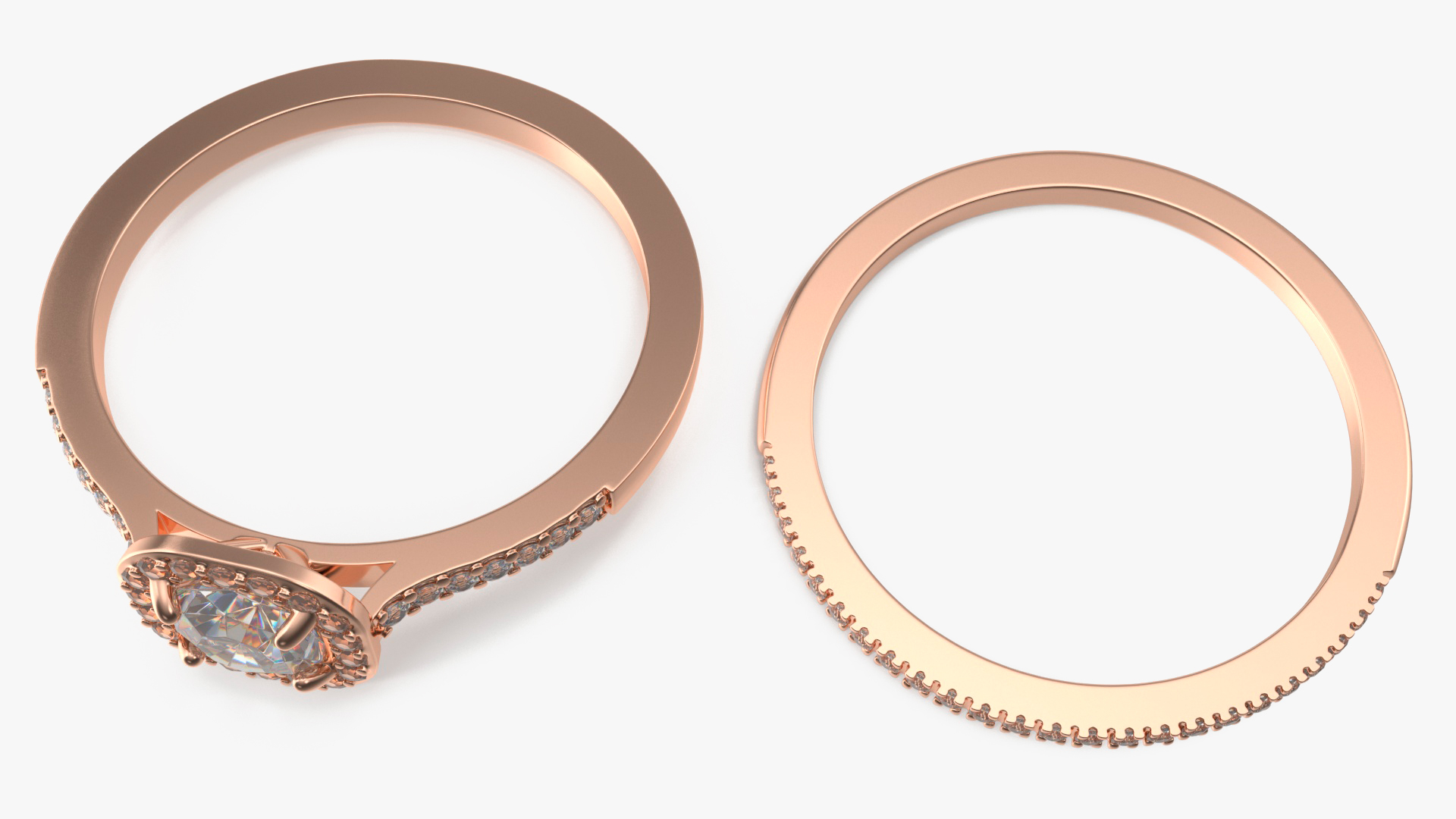 Engagement Rings Bronze Color 3D model