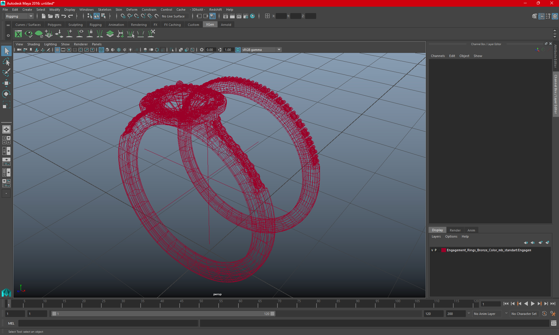 Engagement Rings Bronze Color 3D model