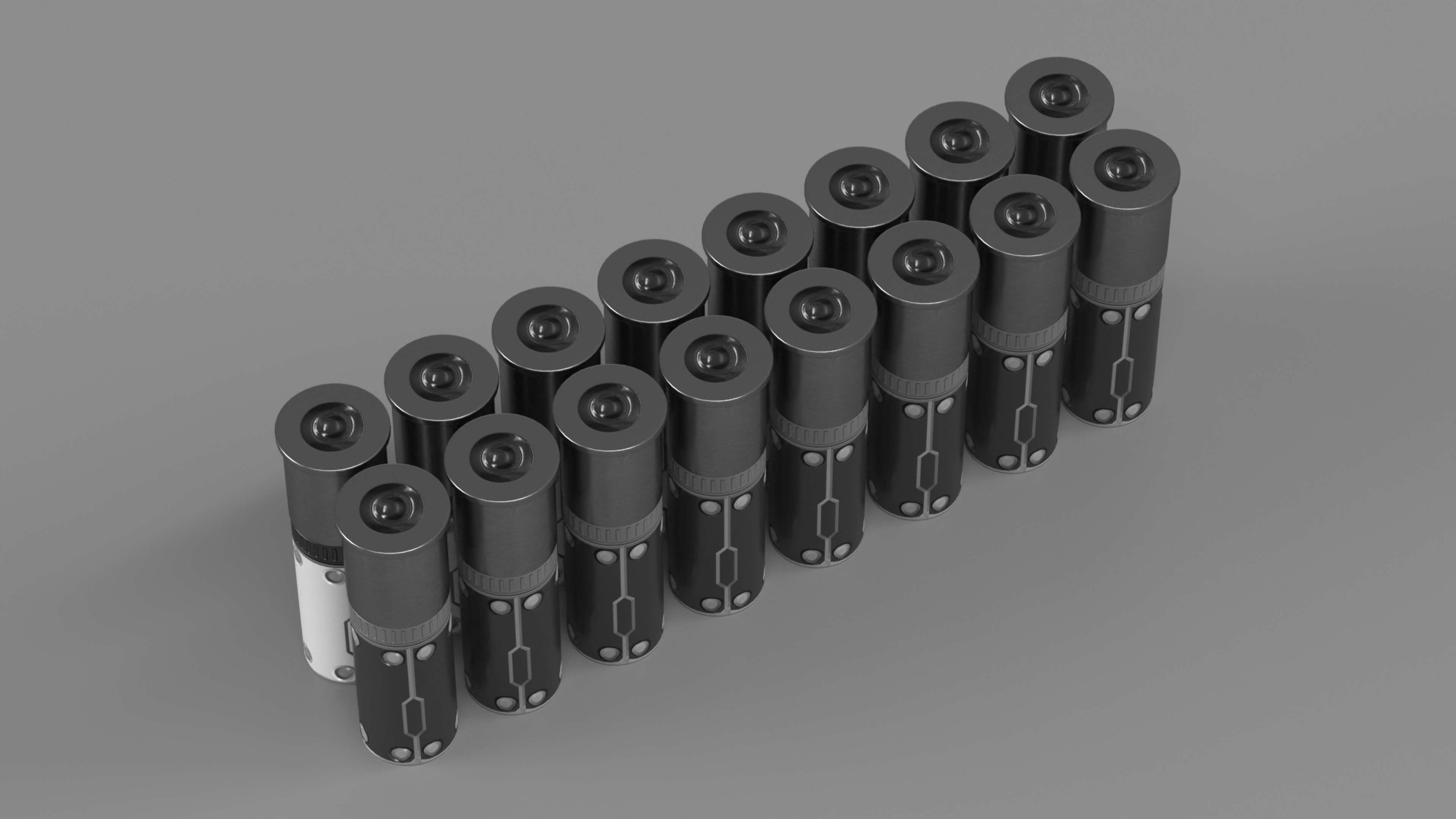 Set of Futuristic Rifle Cartridges 3D model