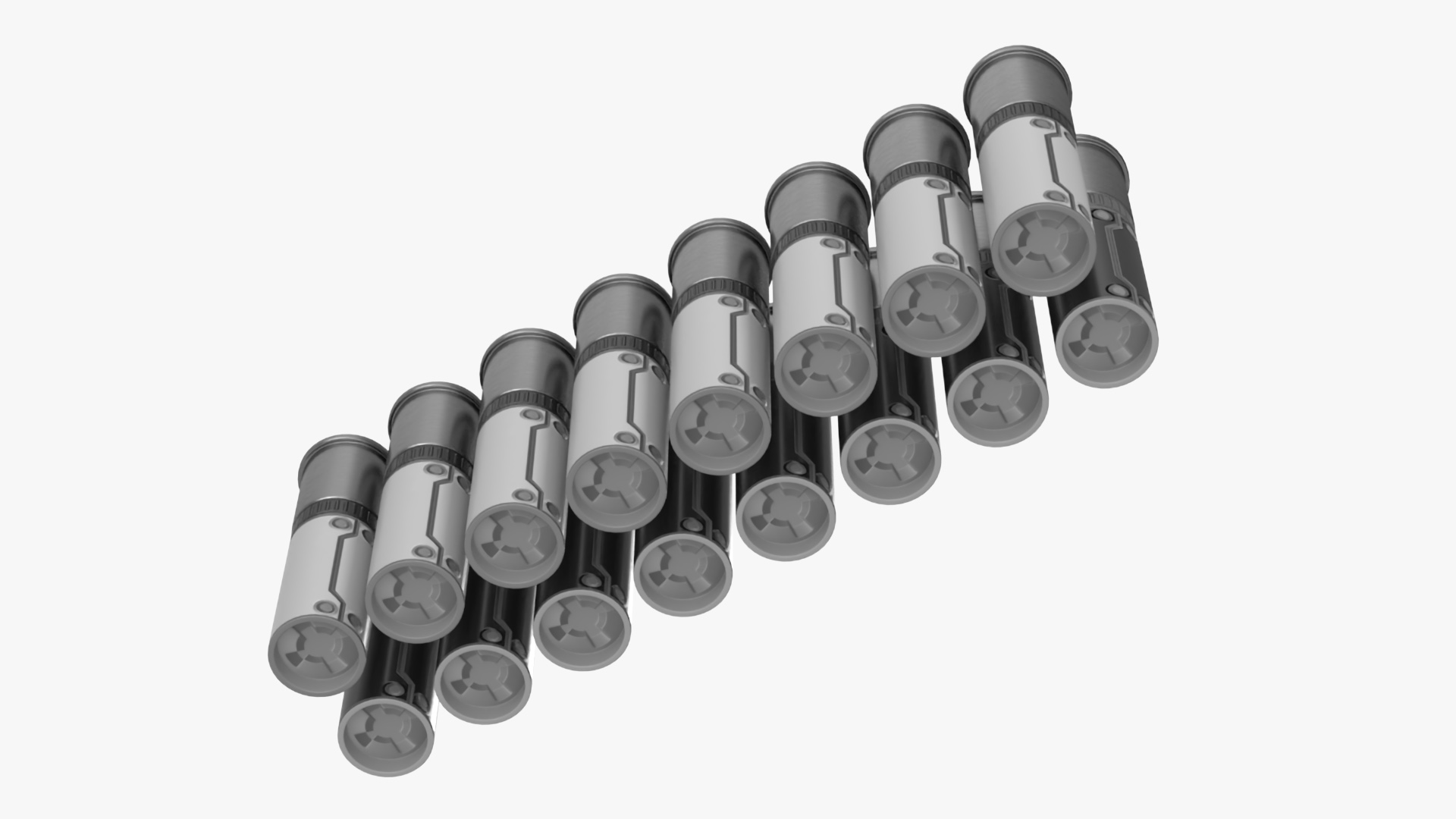 Set of Futuristic Rifle Cartridges 3D model