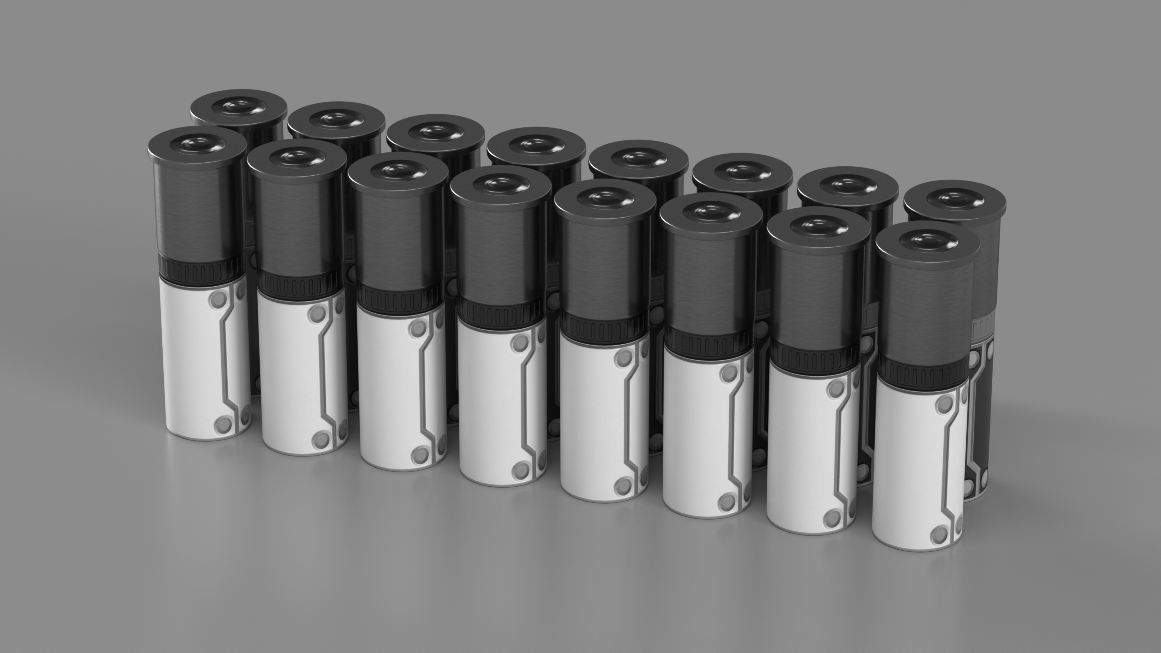 Set of Futuristic Rifle Cartridges 3D model