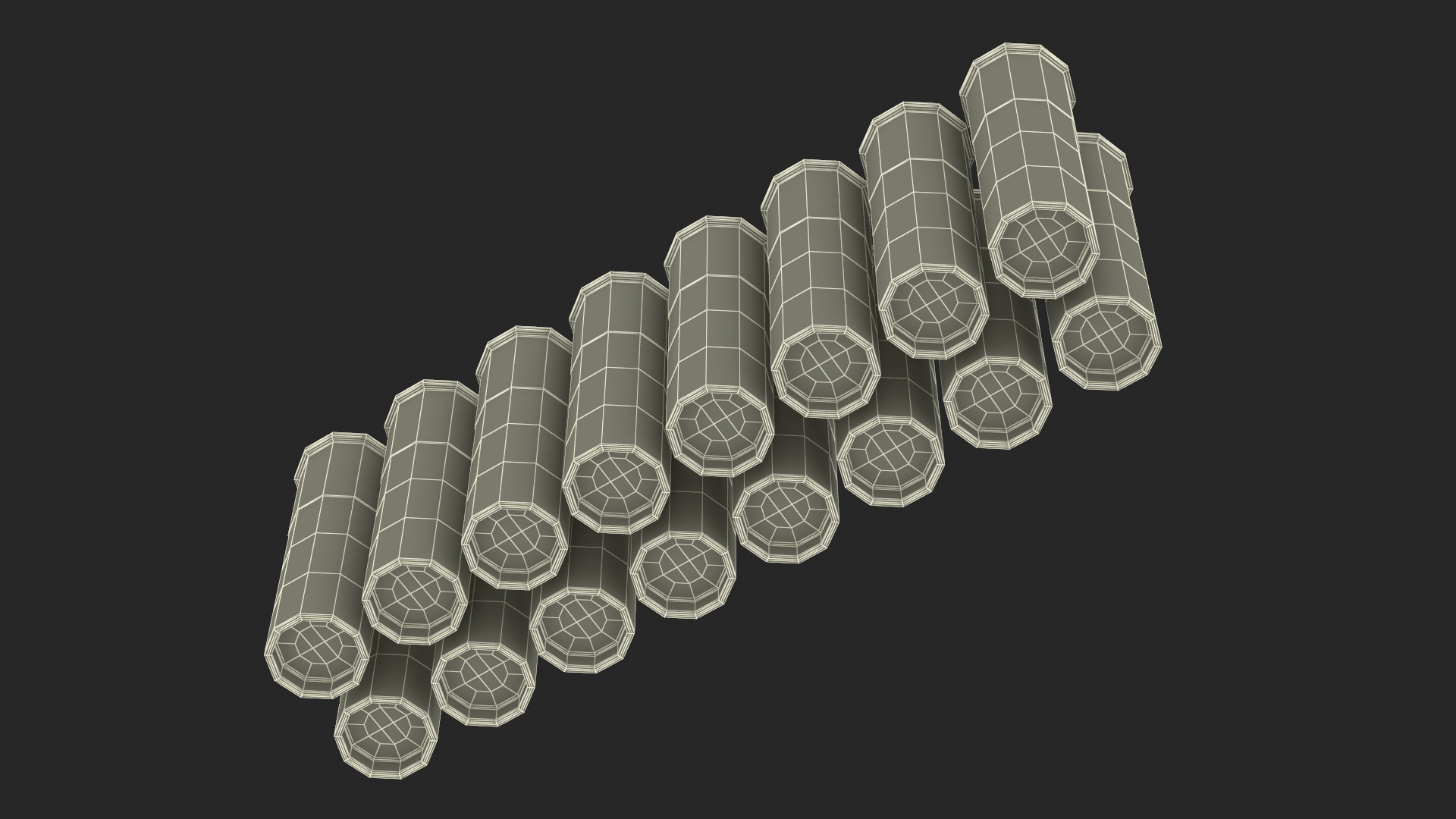 Set of Futuristic Rifle Cartridges 3D model