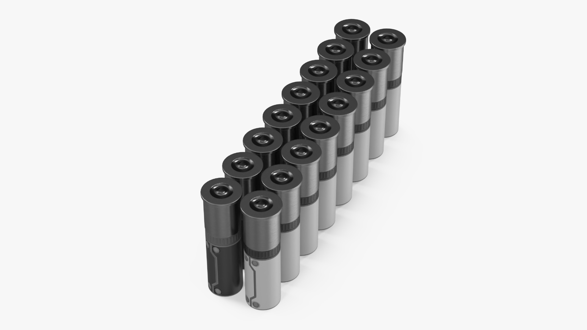Set of Futuristic Rifle Cartridges 3D model