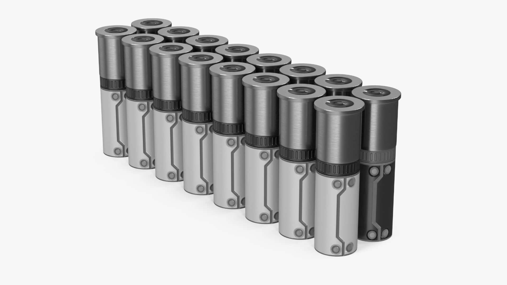 Set of Futuristic Rifle Cartridges 3D model
