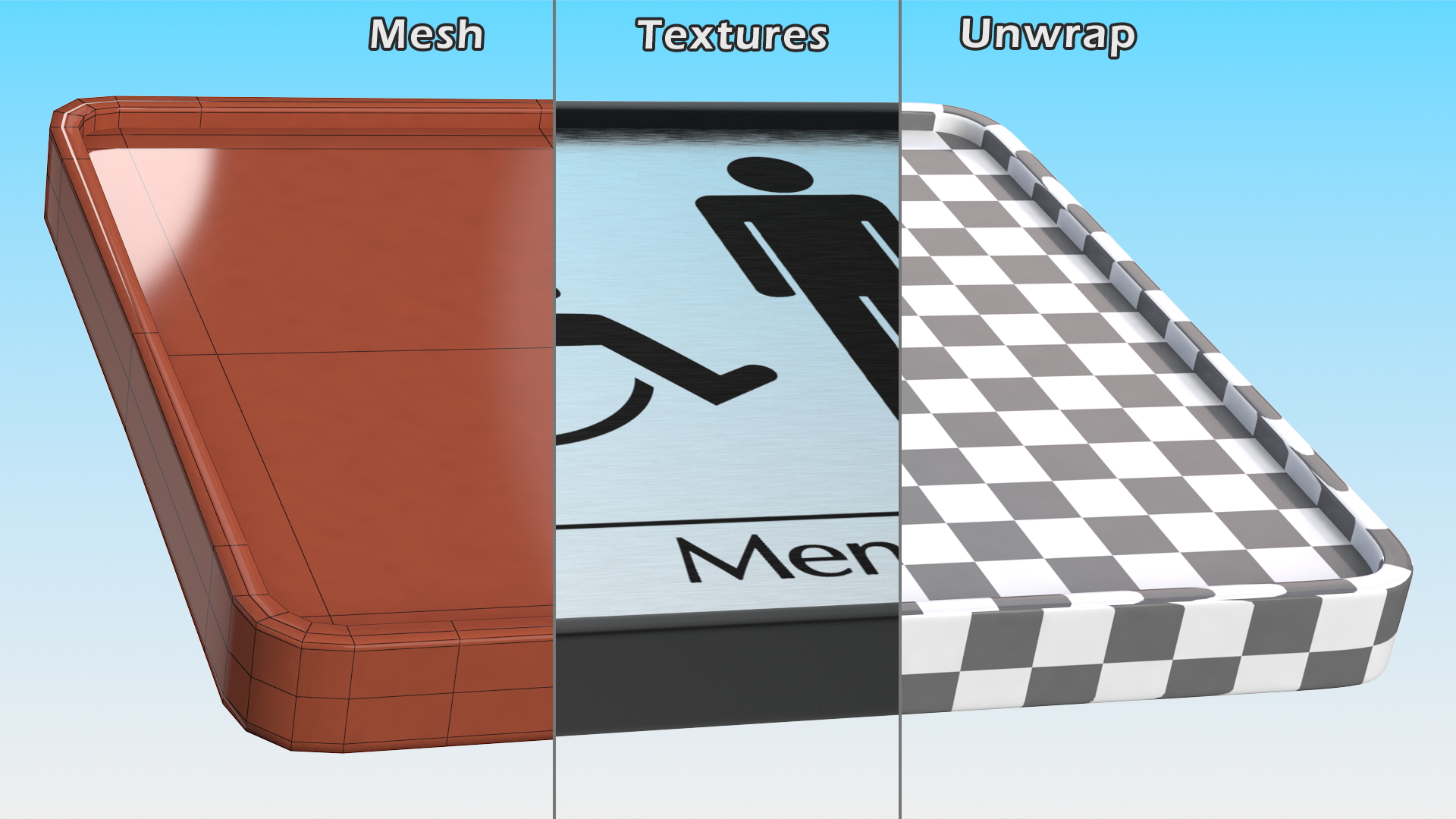 3D Male Accessible Toilet Compliance Sign model