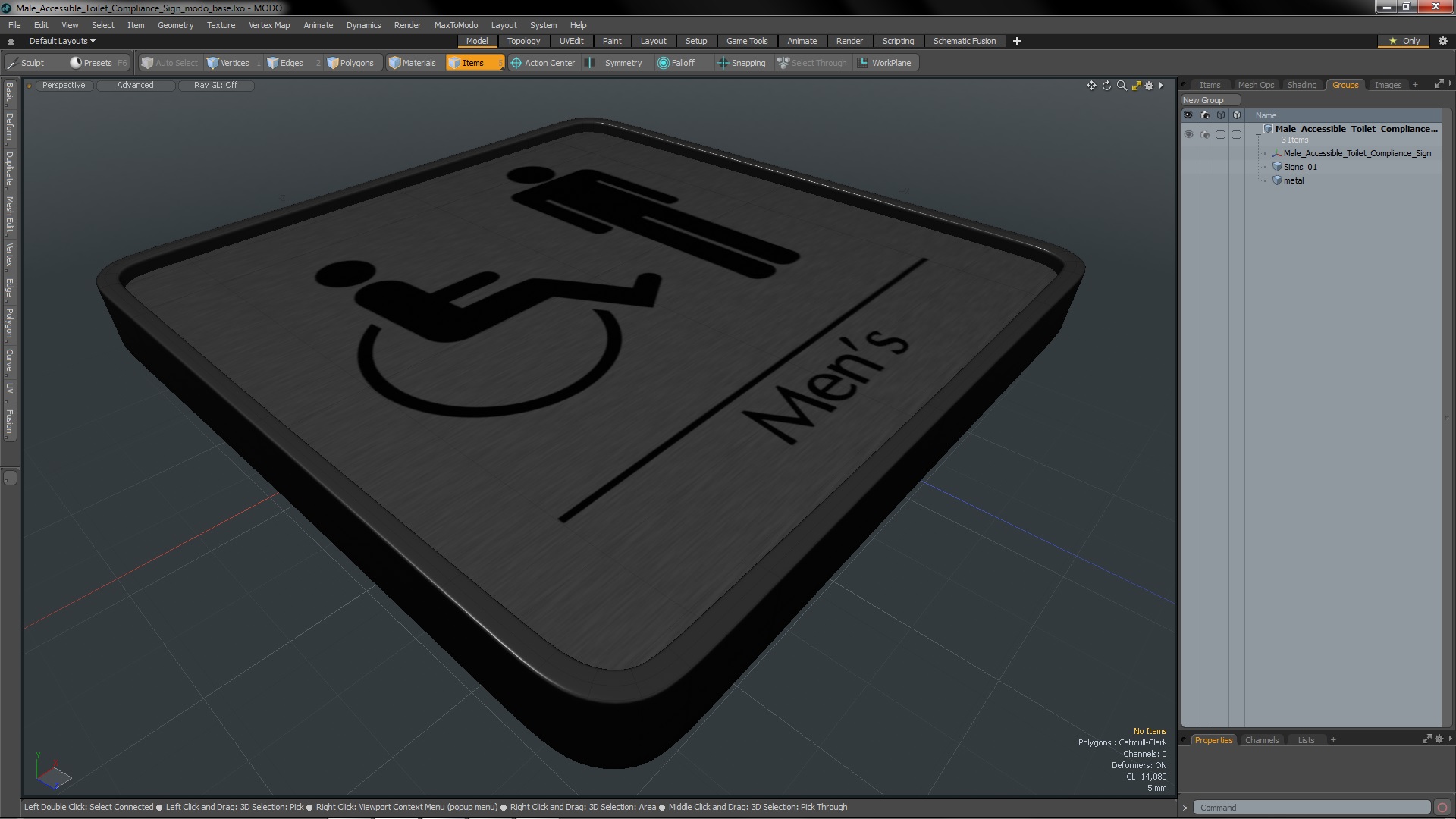 3D Male Accessible Toilet Compliance Sign model