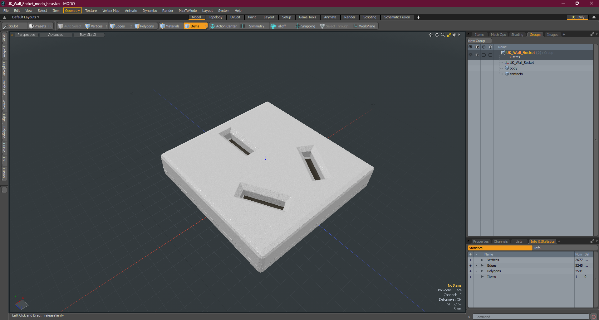 UK Wall Socket 3D model