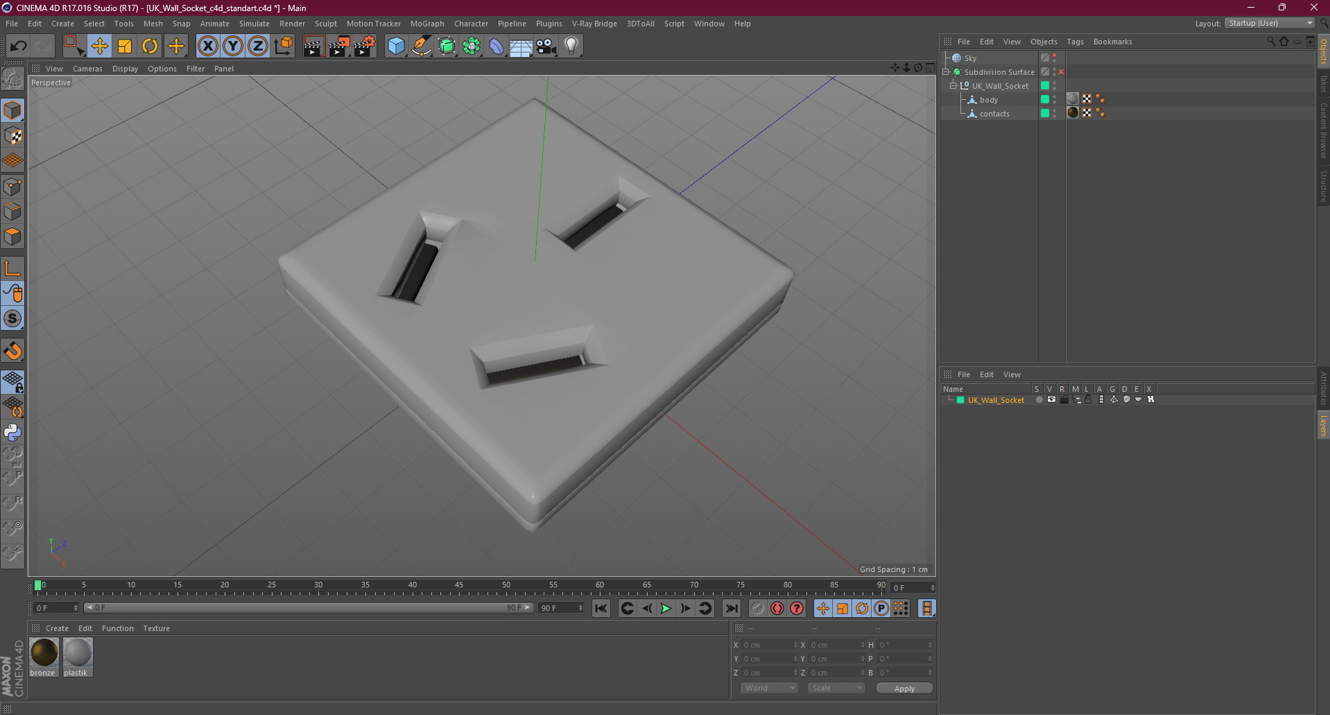 UK Wall Socket 3D model