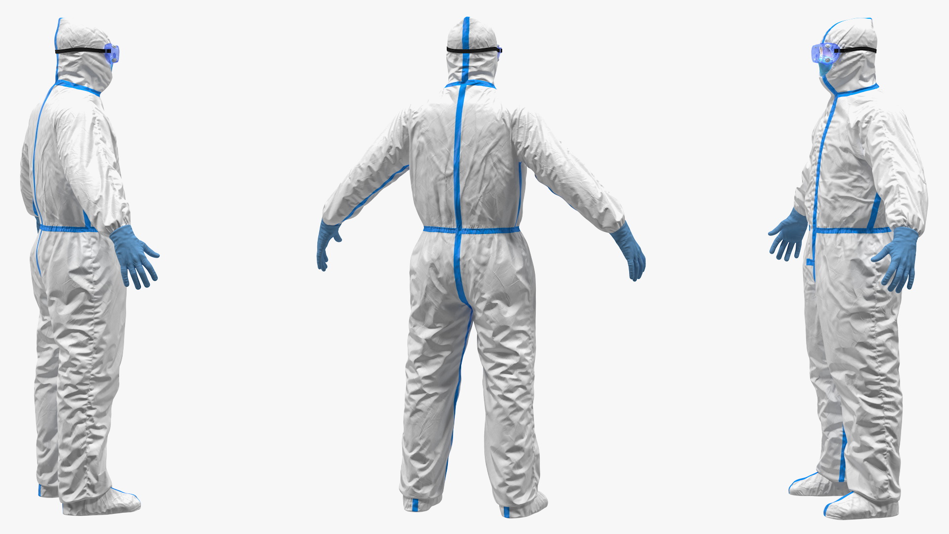 3D Man in Disposable Medical Protective Suit