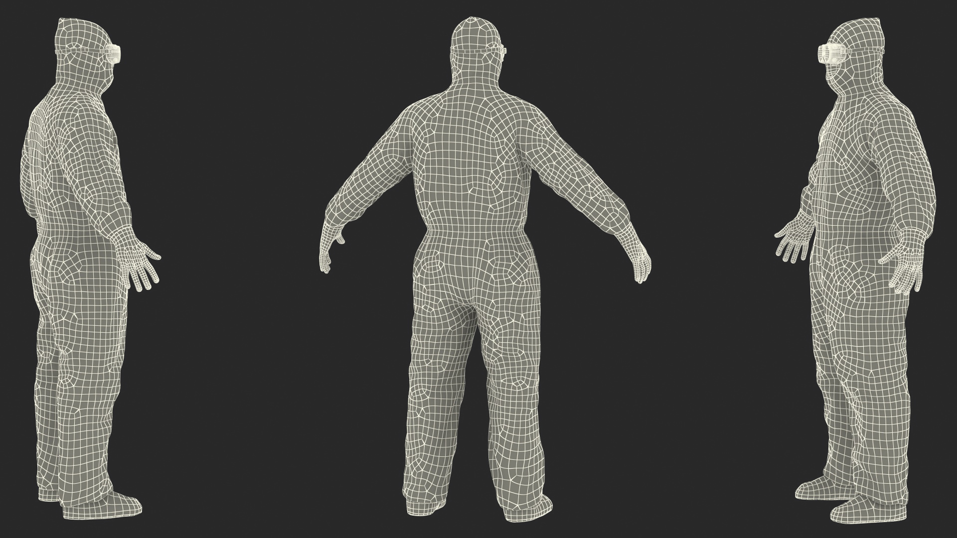 3D Man in Disposable Medical Protective Suit