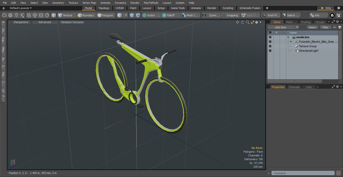 3D model Futuristic Electric Bike Green