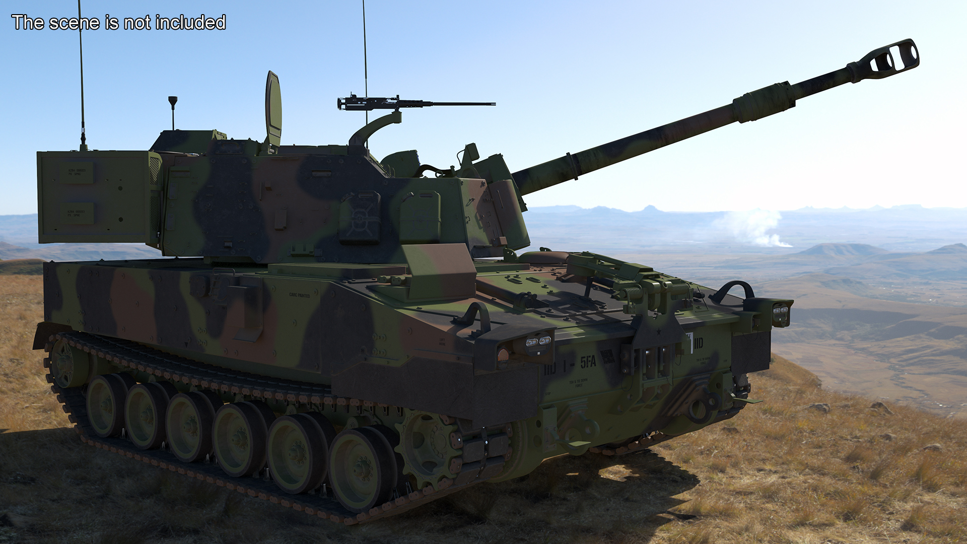 3D model M109 Paladin Howitzer Camouflage Color Rigged