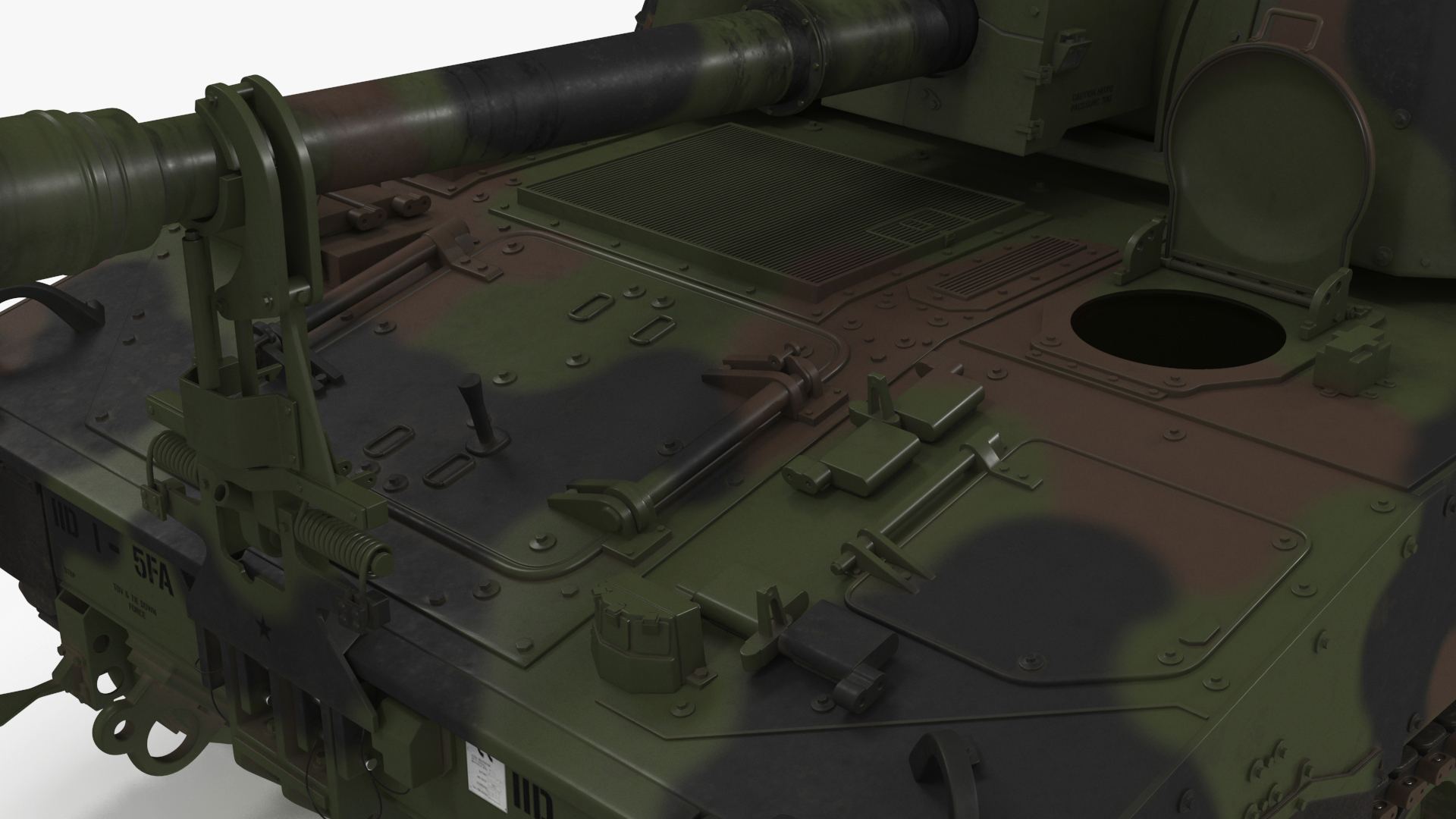 3D model M109 Paladin Howitzer Camouflage Color Rigged
