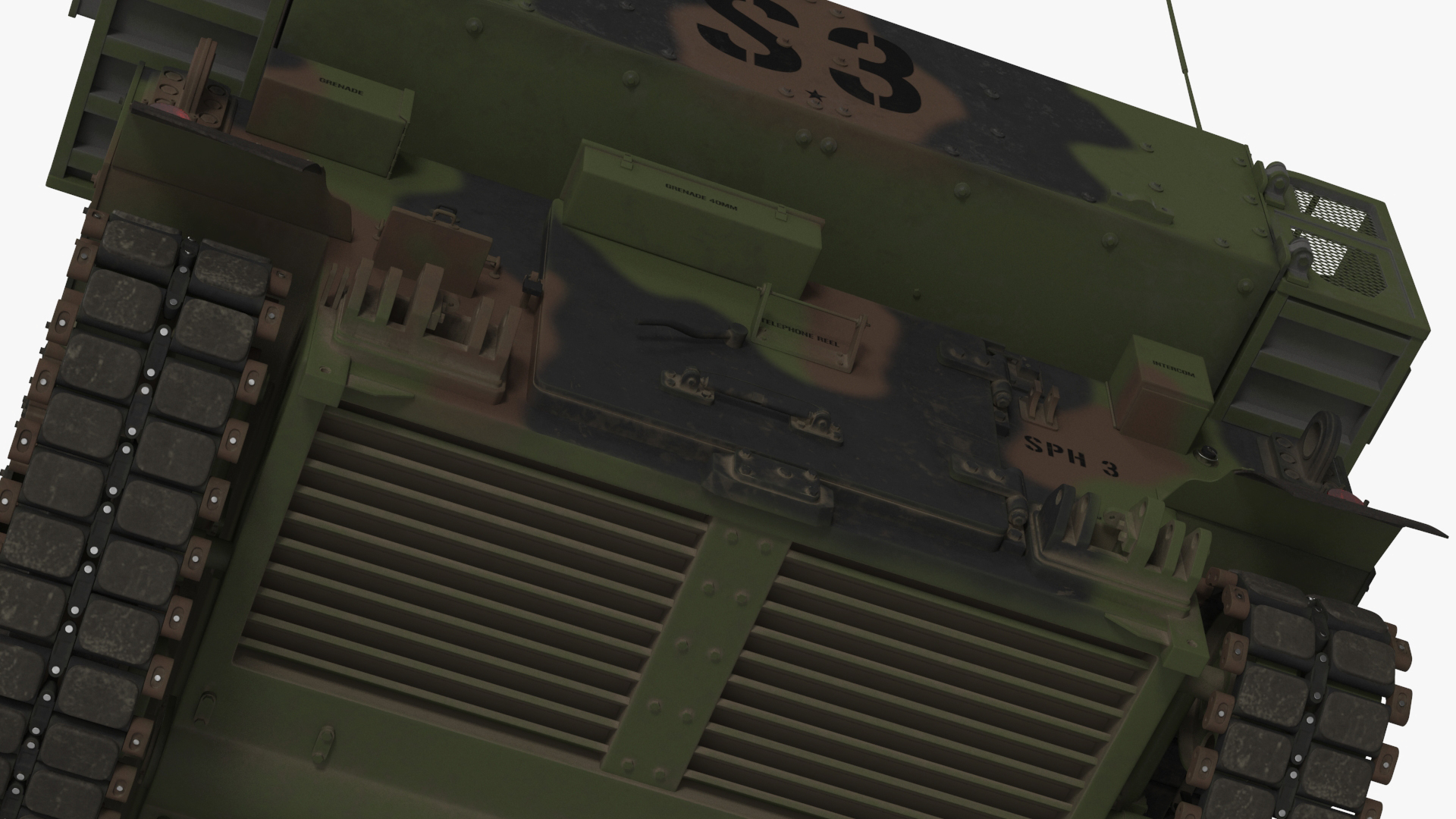 3D model M109 Paladin Howitzer Camouflage Color Rigged