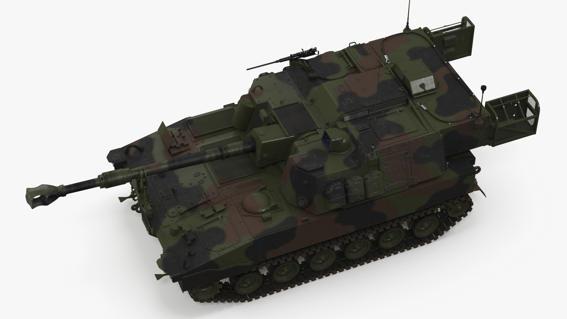 3D model M109 Paladin Howitzer Camouflage Color Rigged