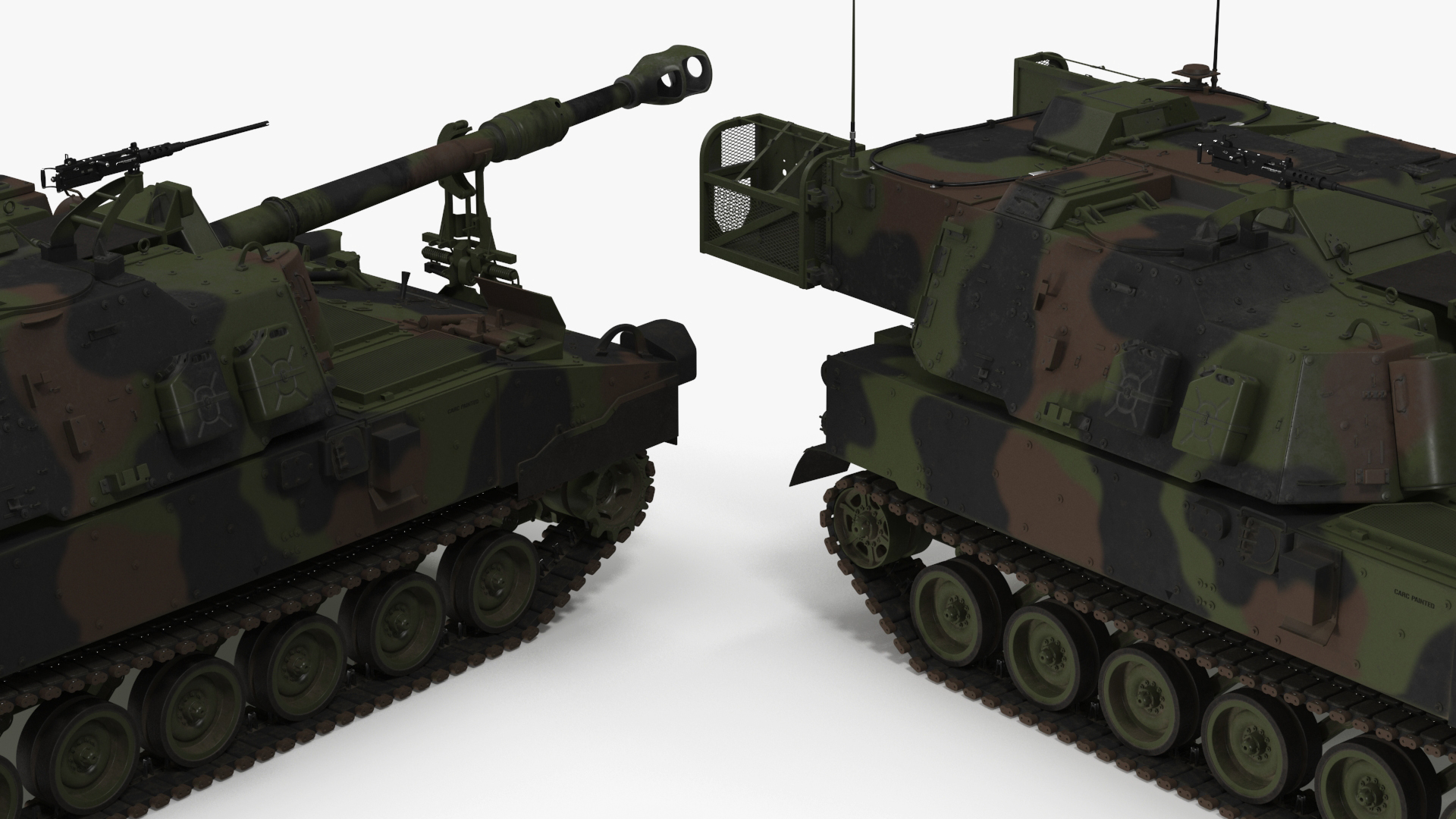 3D model M109 Paladin Howitzer Camouflage Color Rigged