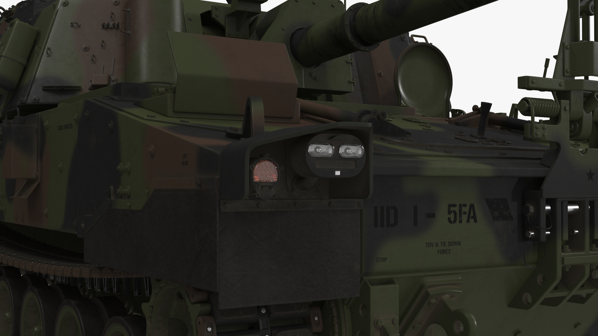 3D model M109 Paladin Howitzer Camouflage Color Rigged