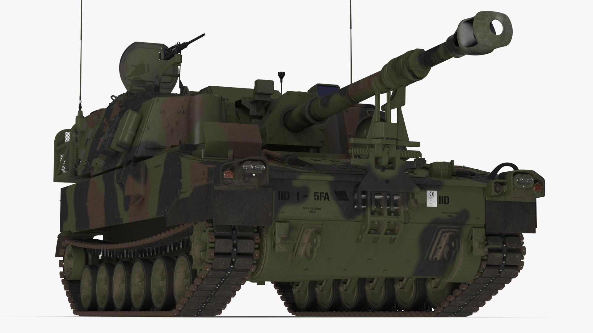 3D model M109 Paladin Howitzer Camouflage Color Rigged