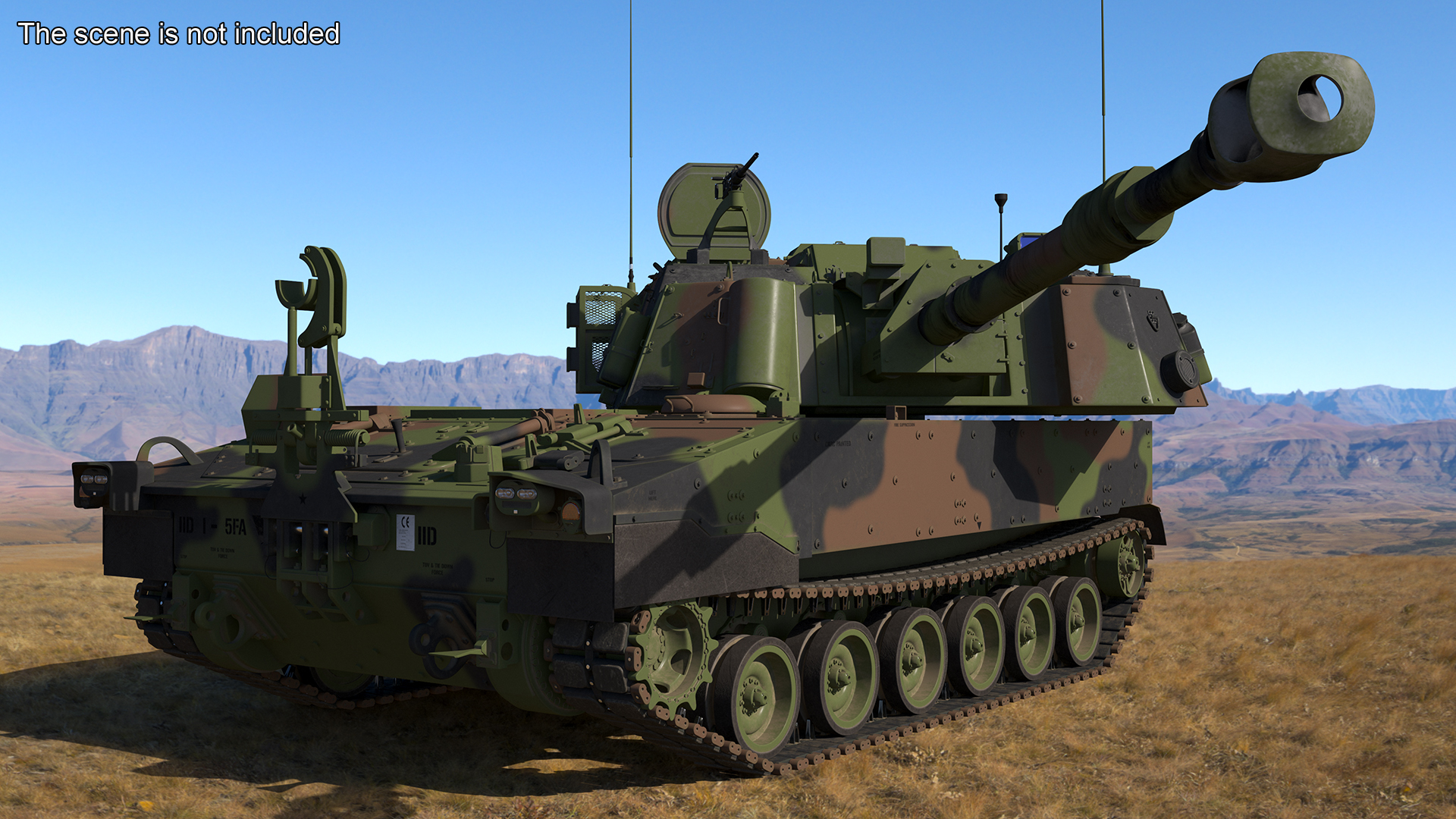 3D model M109 Paladin Howitzer Camouflage Color Rigged